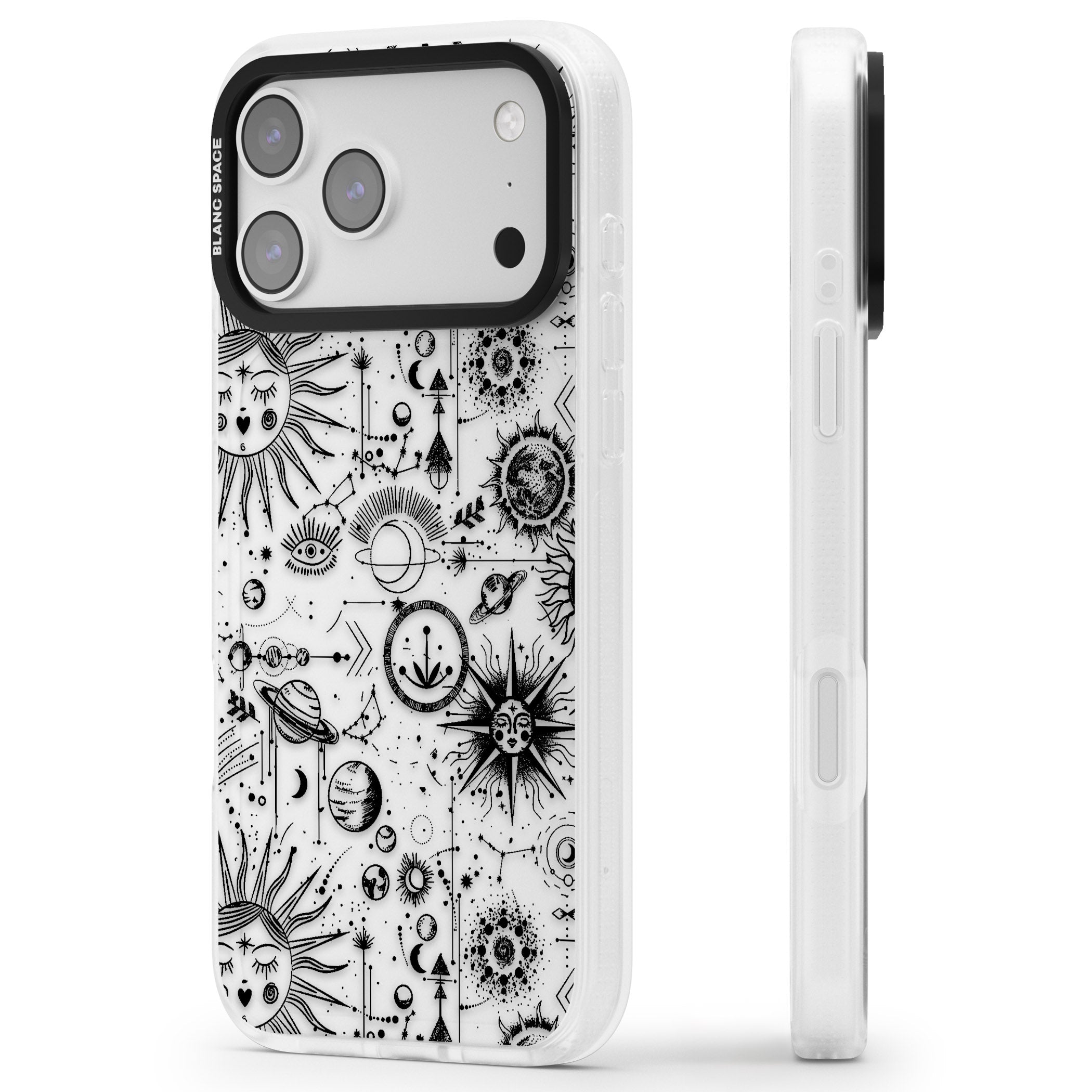 Cosmic Zodiac iPhone 17 Pro Impact Air Clear Phone Case Side Profile
