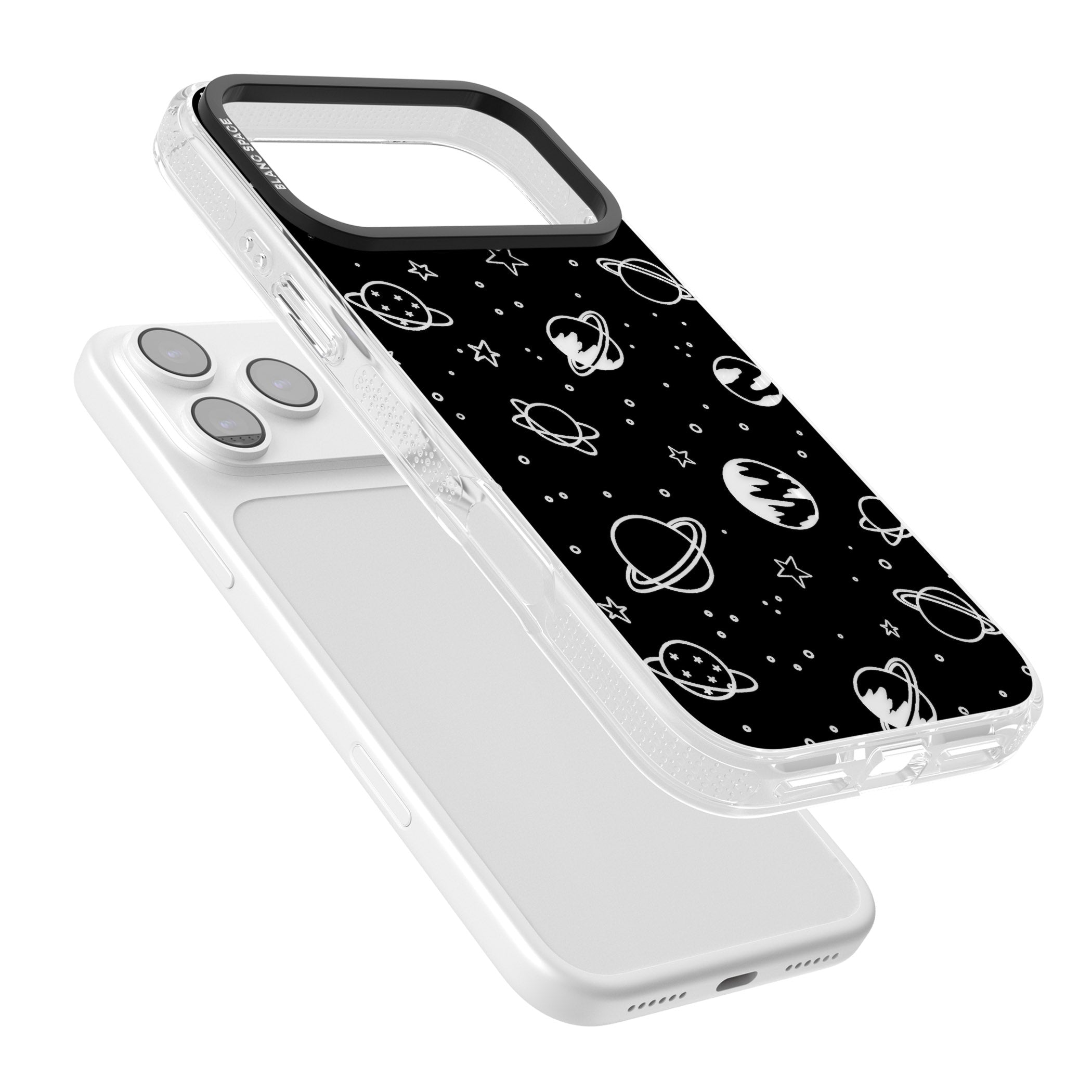 Cosmic Sketch Clear Black iPhone 17 Pro Impact Air Clear Phone Case Colours