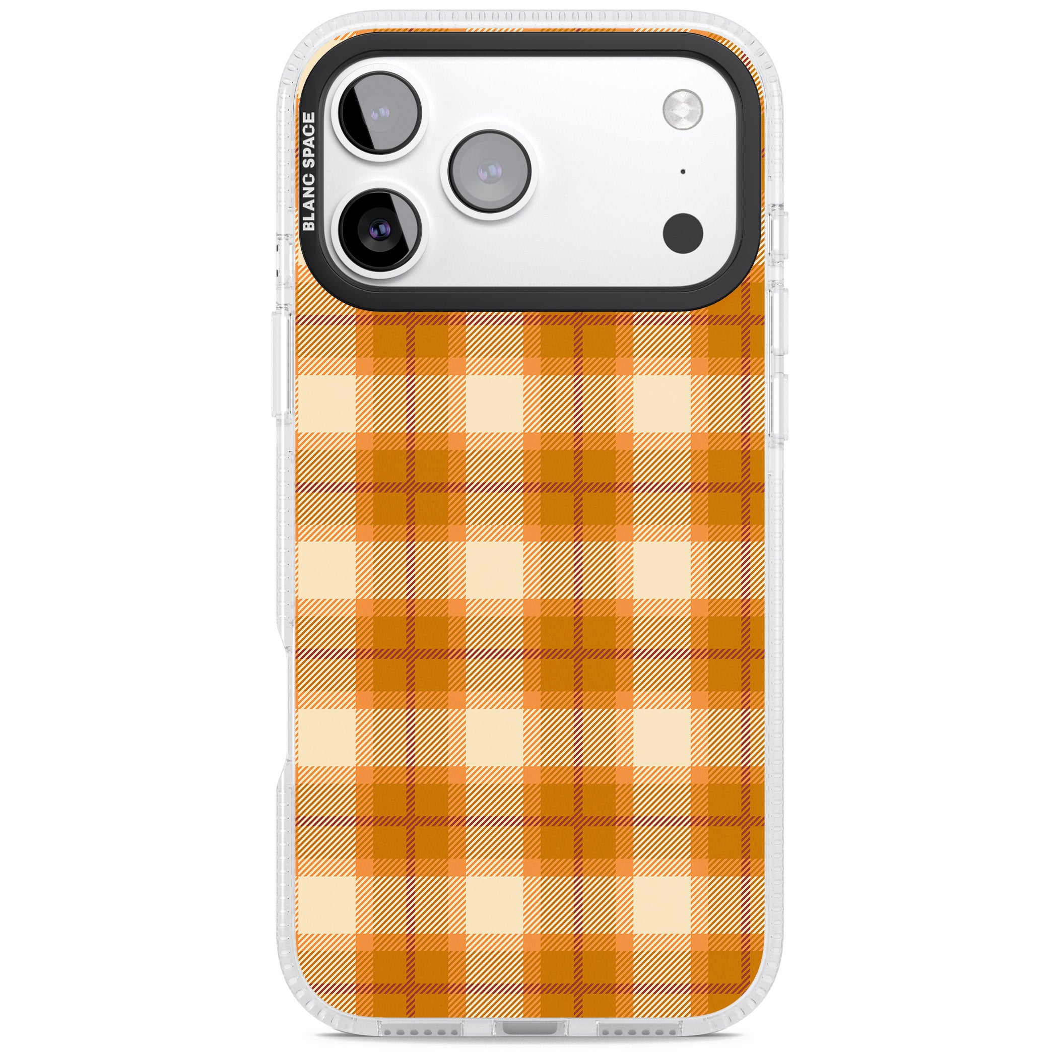 Pumpkin Plaid iPhone 17 Pro Impact Air Clear Phone Case