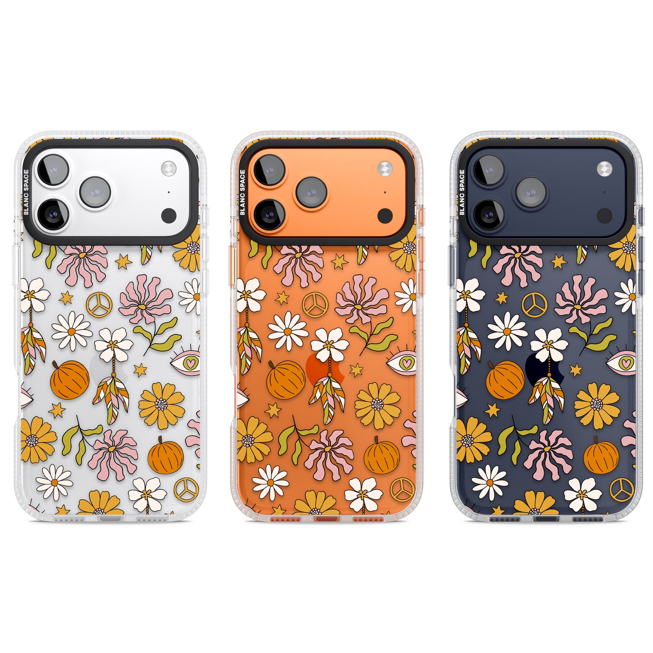 Retro Boho Fall Floral iPhone 17 Pro Impact Air Clear Phone Case APT Impact Protection