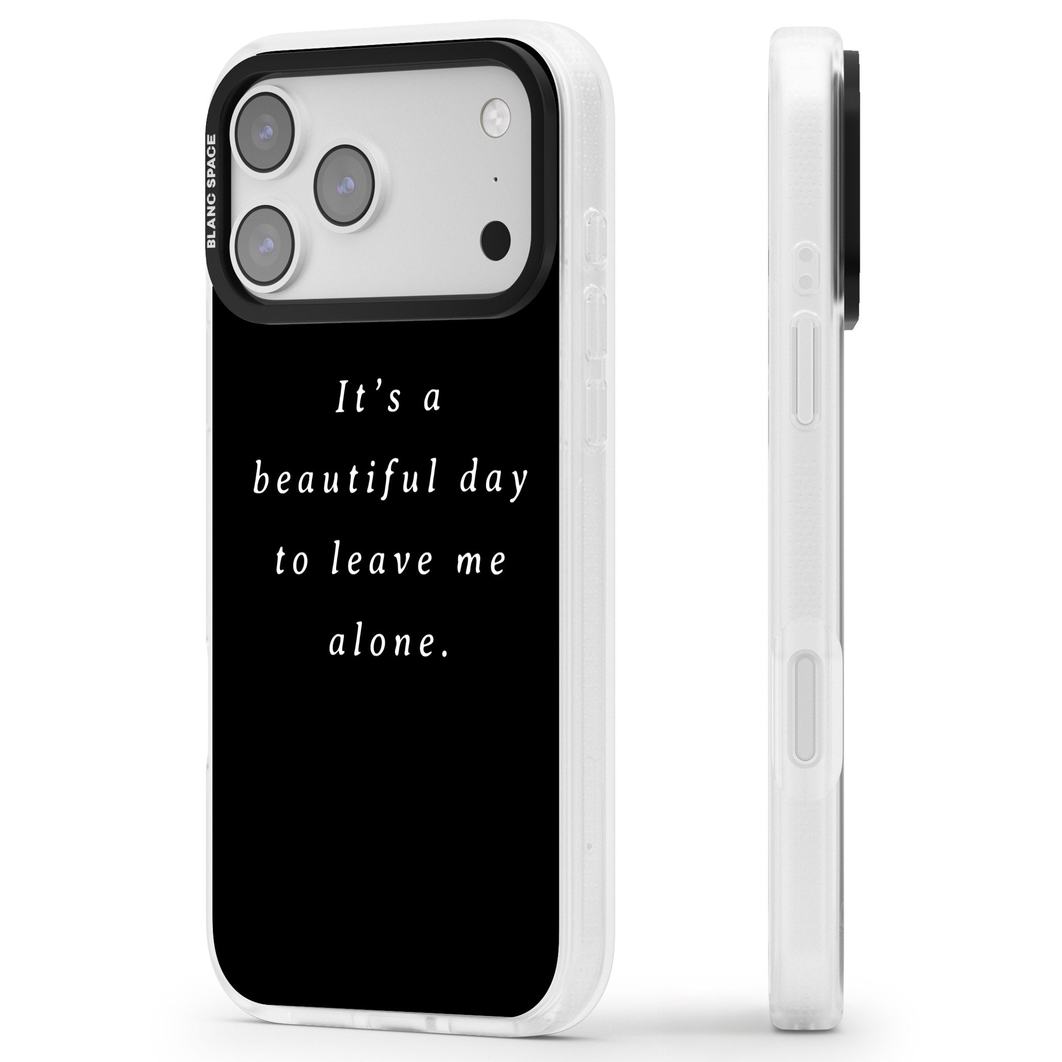 Beautiful Day Quote iPhone 17 Pro Impact Air Clear Phone Case Side Profile