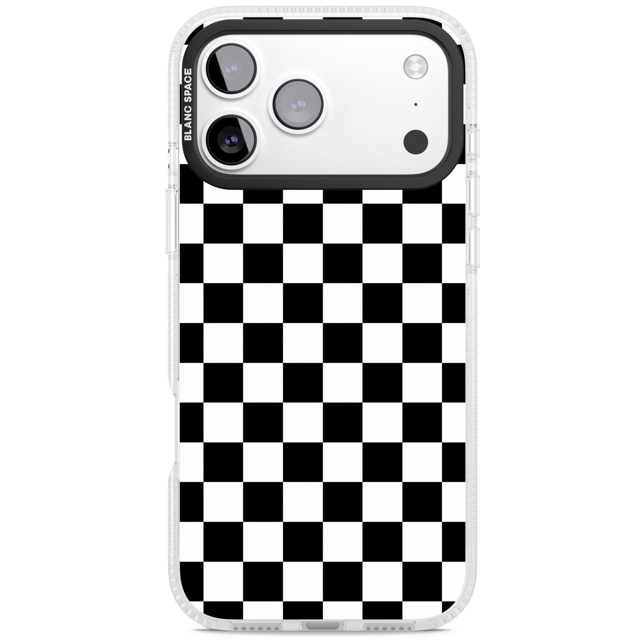 Black Checkered iPhone 17 Pro Impact Air Clear Phone Case