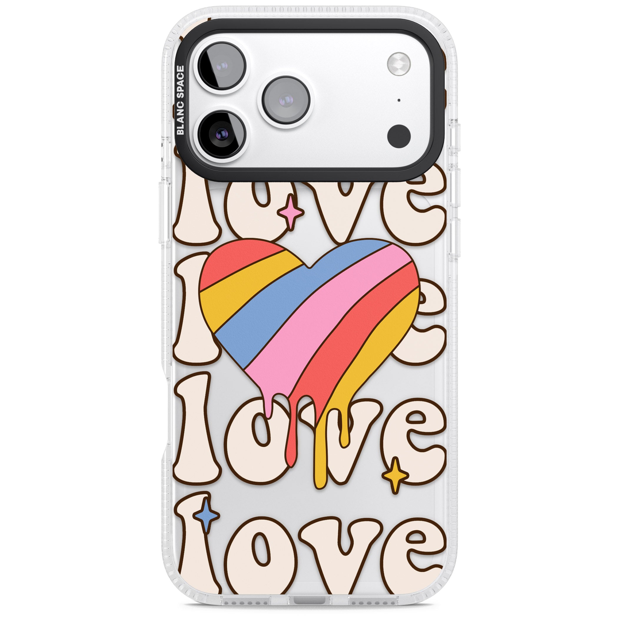 Groovy Love iPhone 17 Pro Impact Air Clear Phone Case