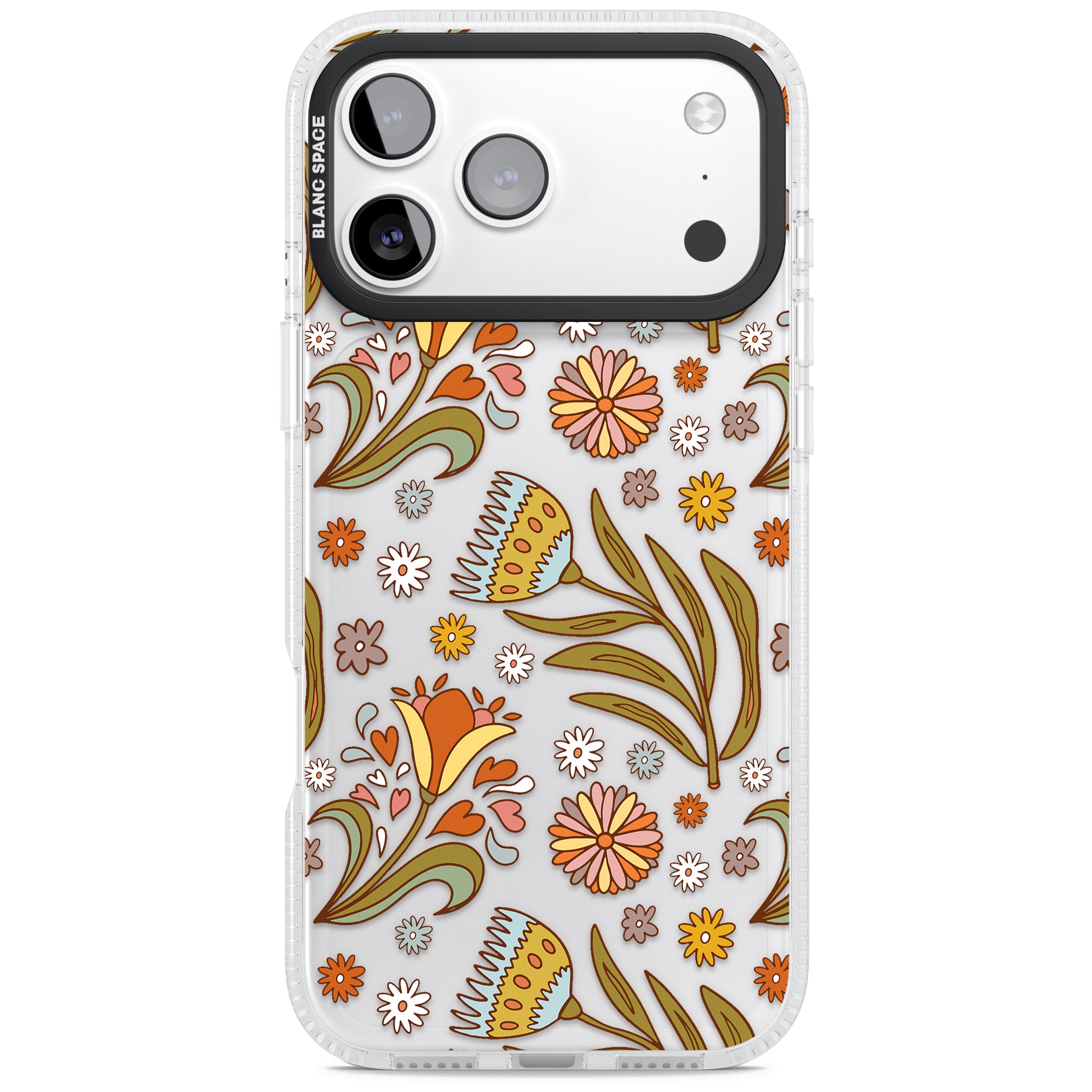 Boho Celestial Wildflower iPhone 17 Pro Impact Air Clear Phone Case