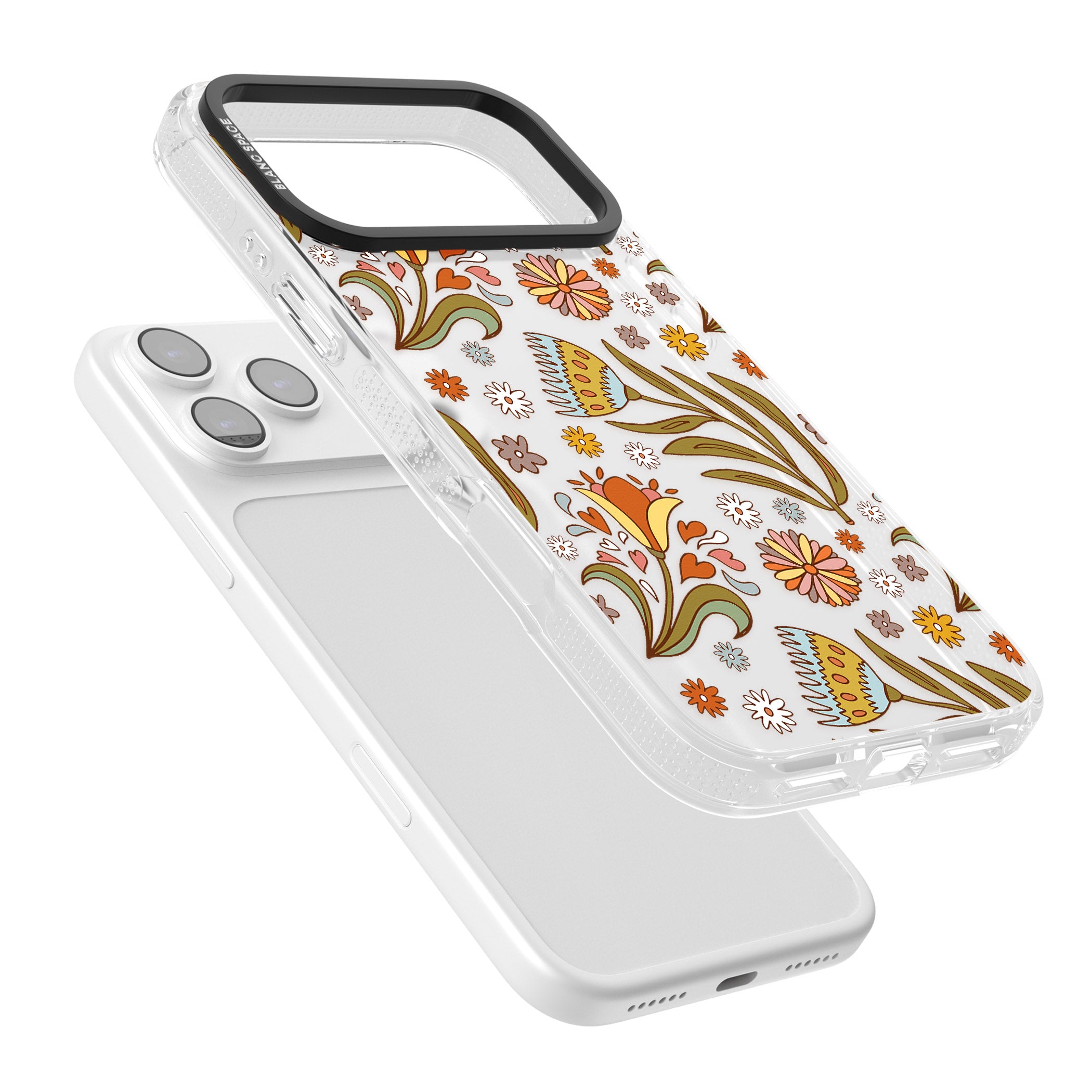 Boho Celestial Wildflower iPhone 17 Pro Impact Air Clear Phone Case Colours