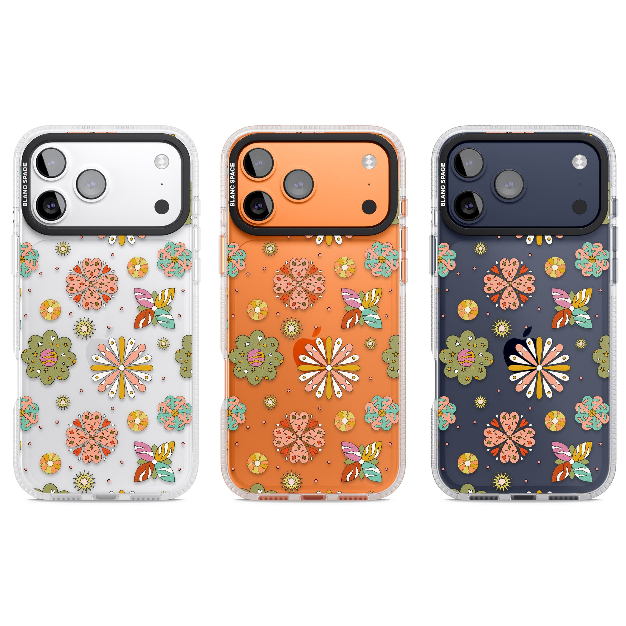Boho Celestial Psychedelic Floral iPhone 17 Pro Impact Air Clear Phone Case APT Impact Protection