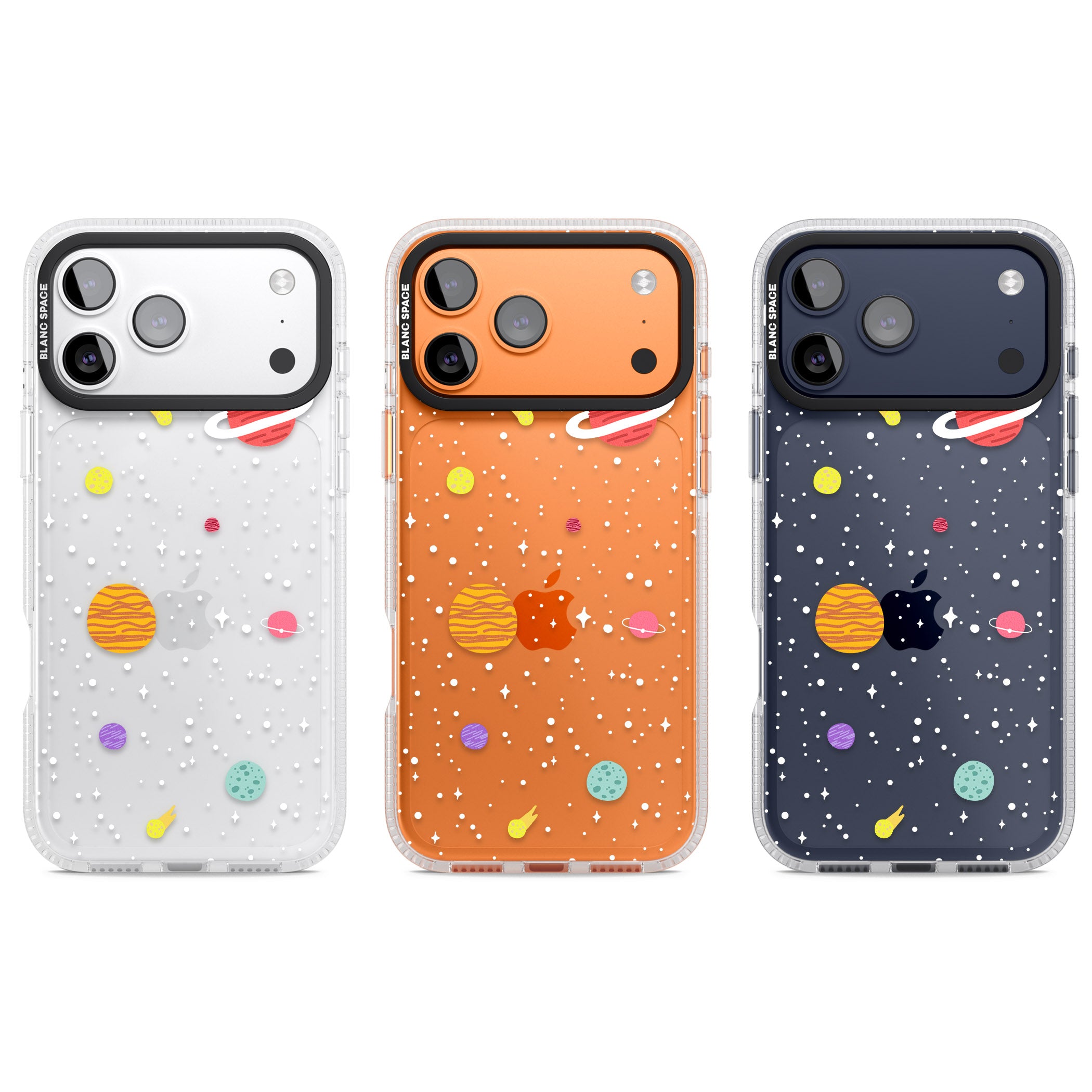 Cute Cartoon Planets (Clear) iPhone 17 Pro Impact Air Clear Phone Case APT Impact Protection