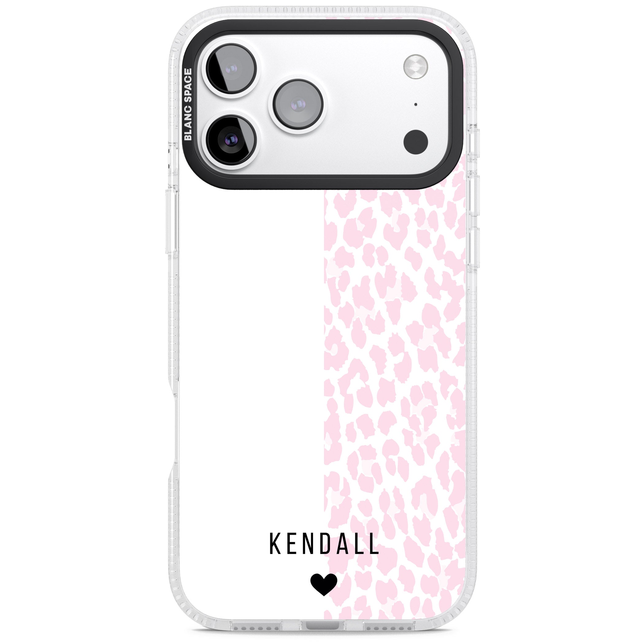 Personalised Pink Leopard iPhone 17 Pro Impact Air Clear Phone Case
