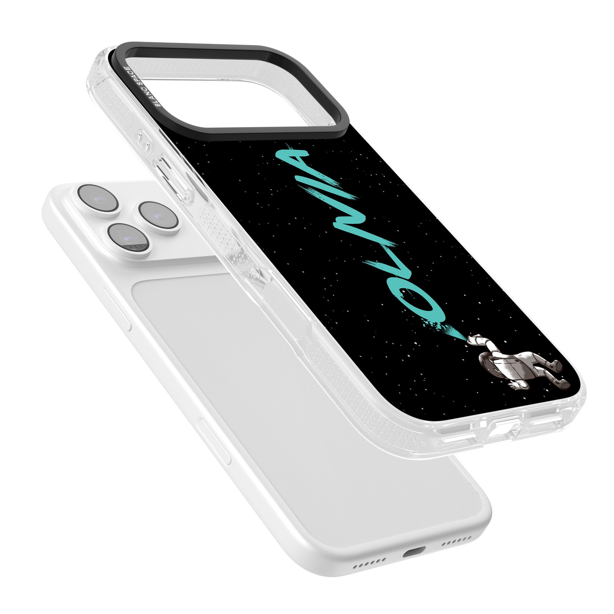 Personalised Astronaut Graffiti iPhone 17 Pro Impact Air Clear Phone Case Colours