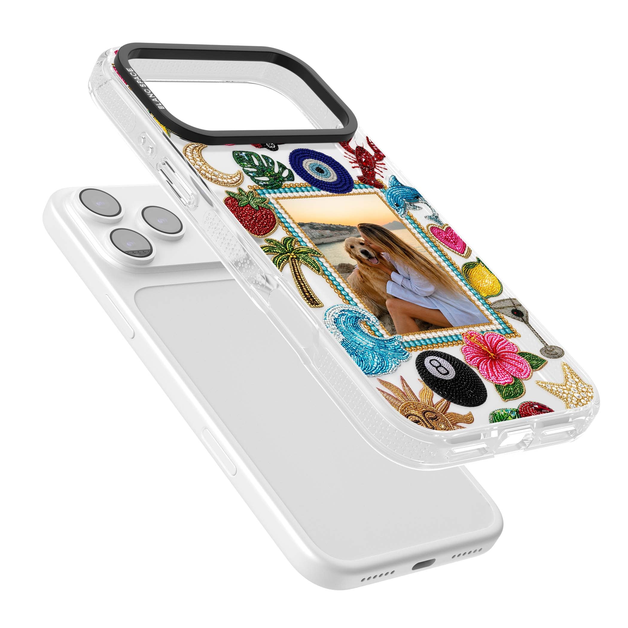 Beaded Photo coastal iPhone case | Clear Case Impact Air case for iPhone 17 Pro, iPhone 17 Pro Max