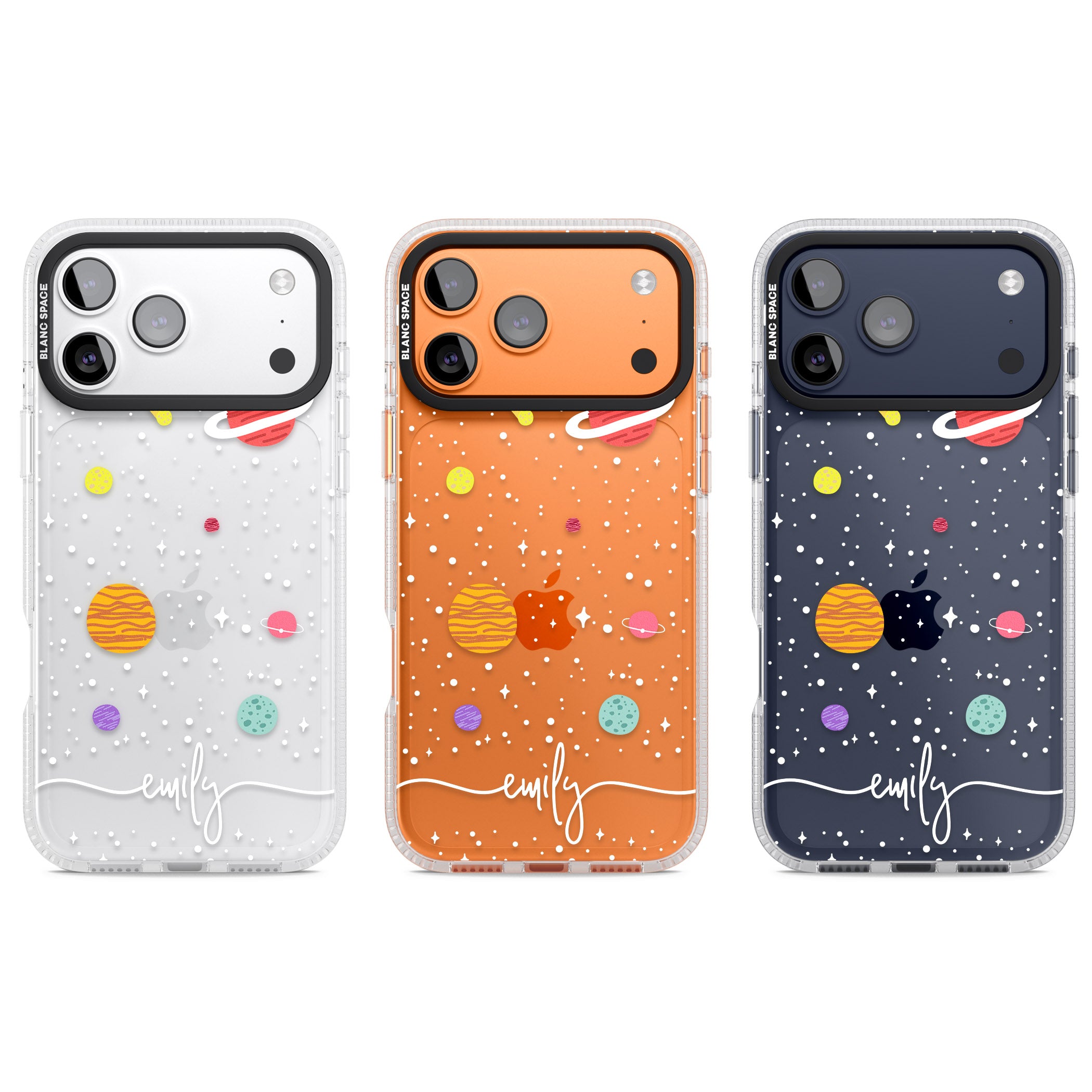 Personalised Cute Cartoon Planet (Clear) iPhone 17 Pro Impact Air Clear Phone Case APT Impact Protection