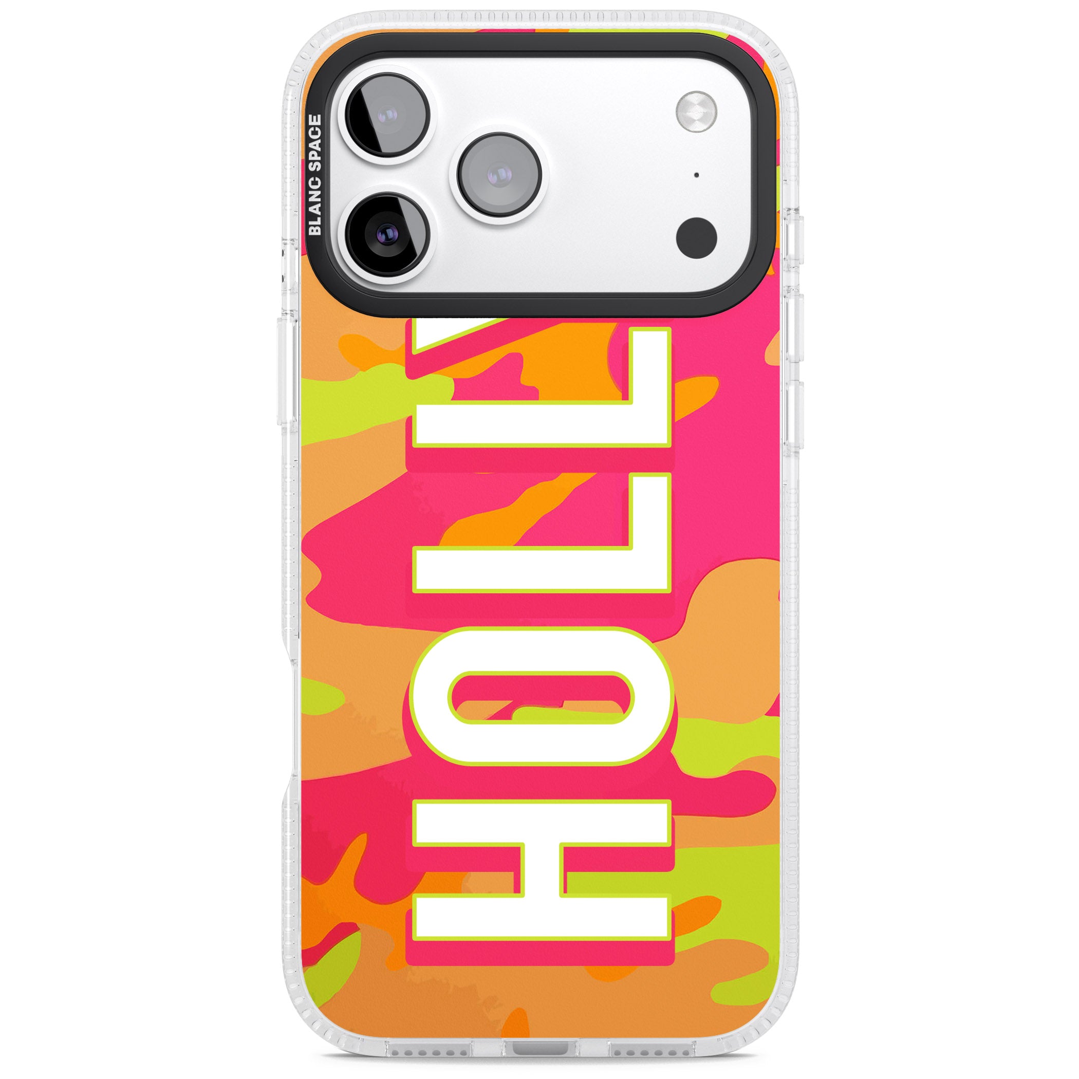 Personalised Bold Neon Camo iPhone 17 Pro Impact Air Clear Phone Case