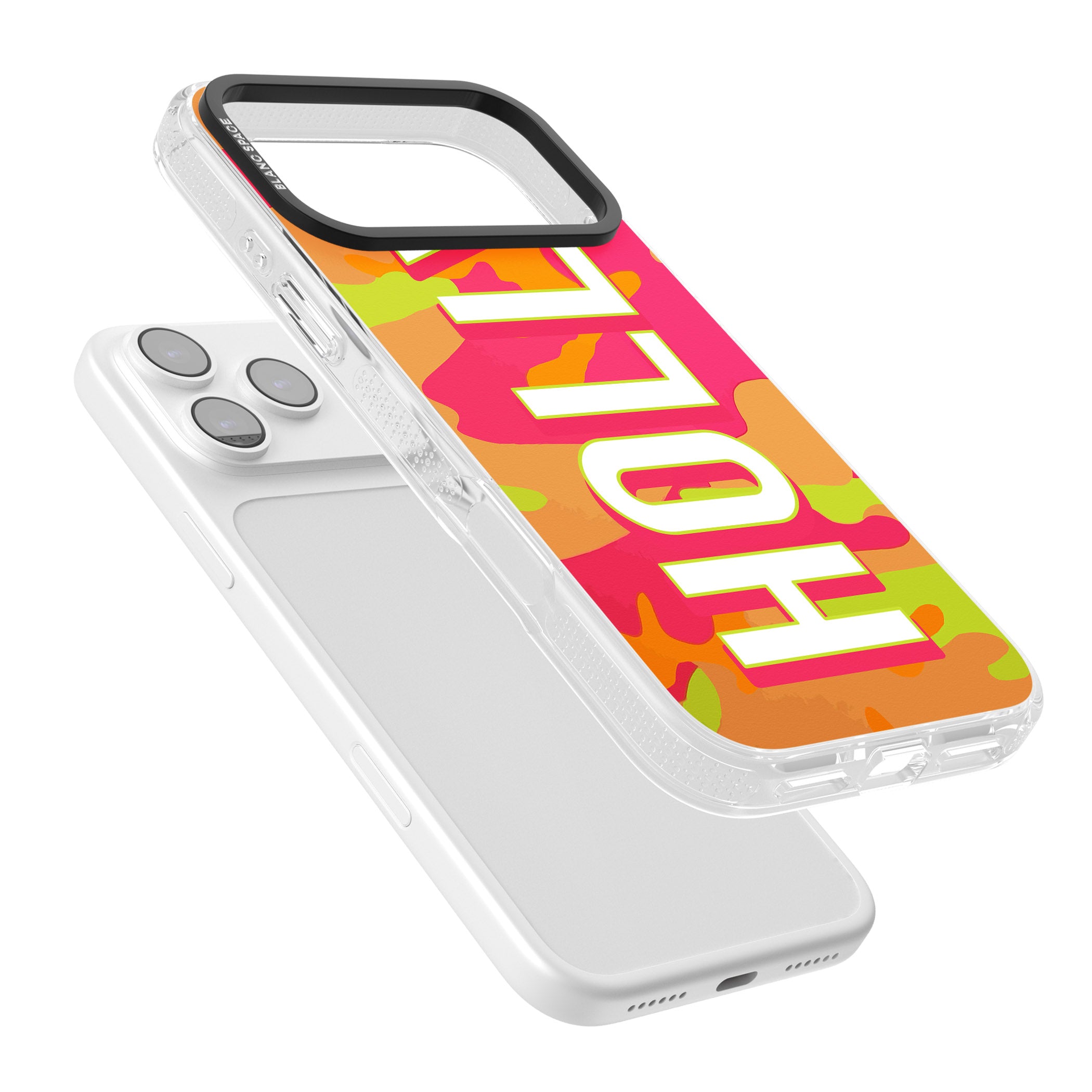 Personalised Bold Neon Camo iPhone 17 Pro Impact Air Clear Phone Case Colours