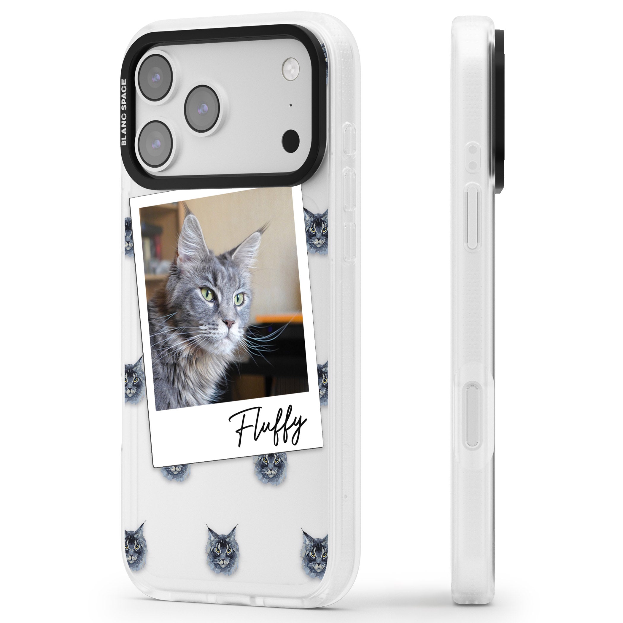 Personalised Maine Coon Photo iPhone 17 Pro Impact Air Clear Phone Case Side Profile