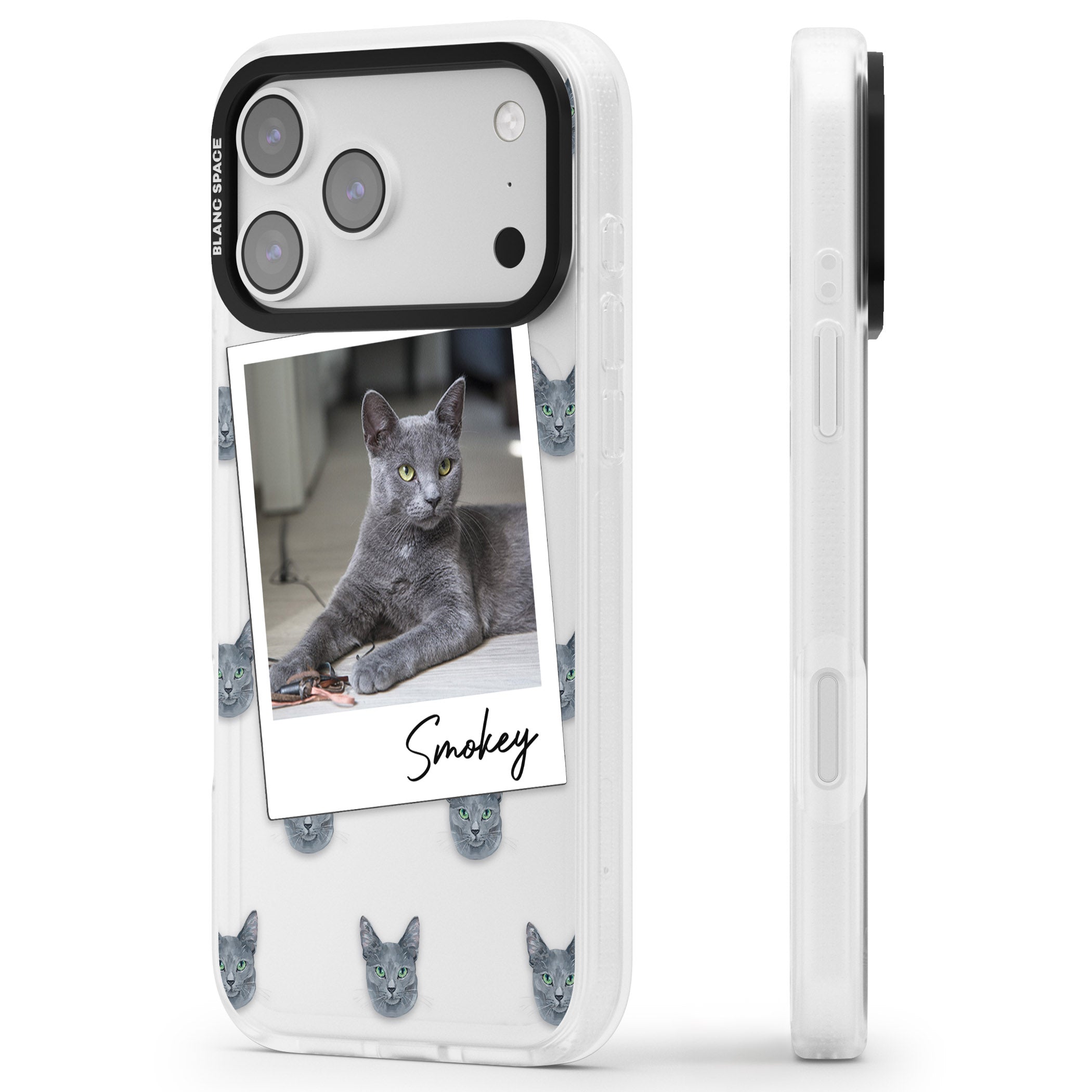 Personalised Korat Cat Photo iPhone 17 Pro Impact Air Clear Phone Case Side Profile