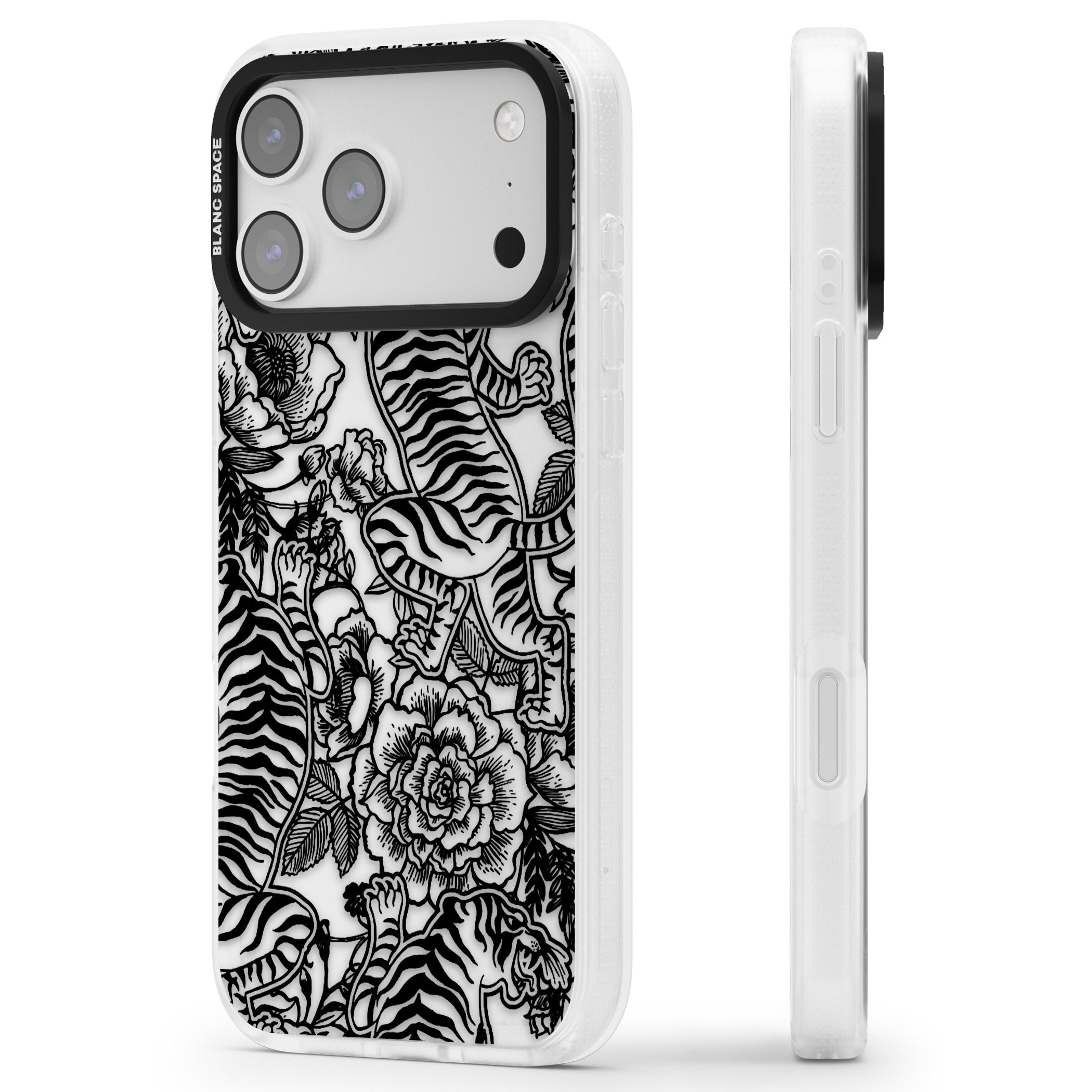 Personalised Chinese Tiger Pattern iPhone 17 Pro Impact Air Clear Phone Case Side Profile