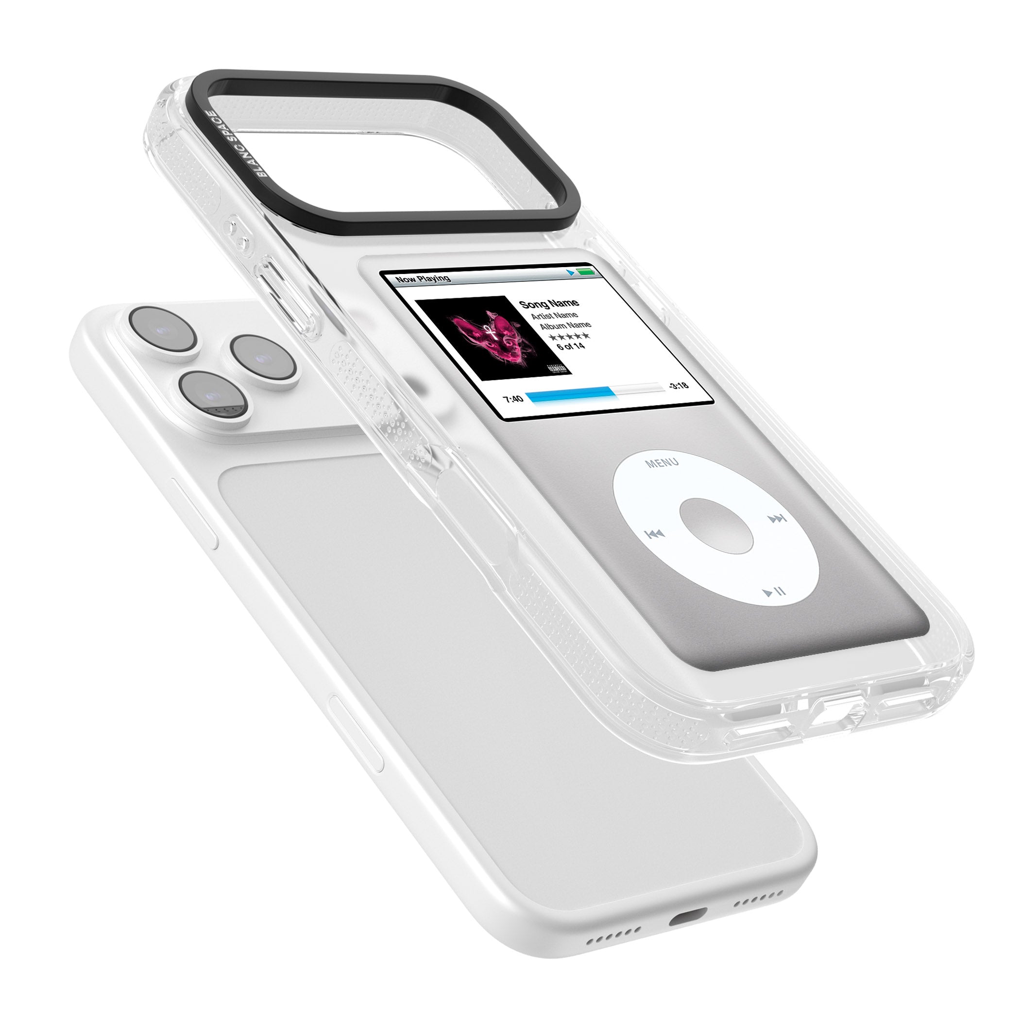 Personalised Classic Ipod iPhone 17 Pro Impact Air Clear Phone Case Colours