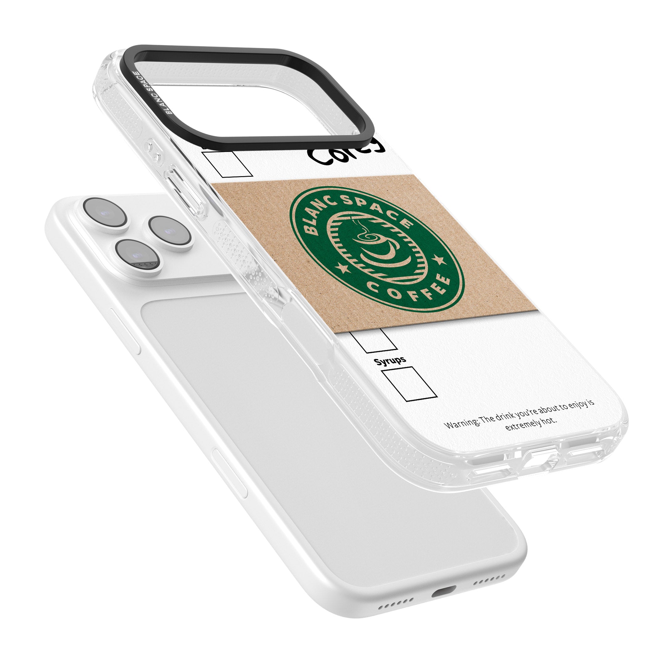 Personalised Coffee Cup iPhone 17 Pro Impact Air Clear Phone Case Colours