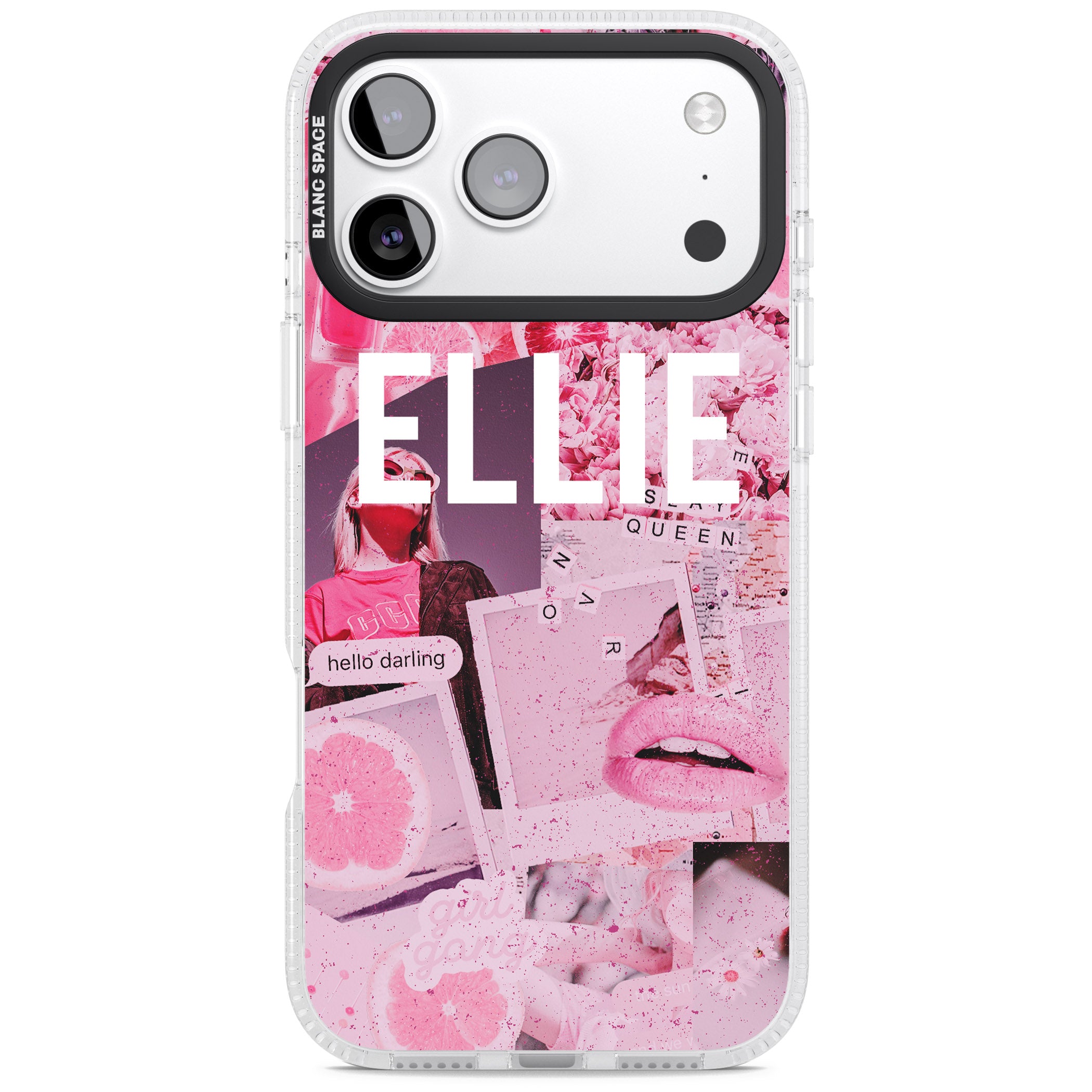 Personalised Sweet Pink Collage iPhone 17 Pro Impact Air Clear Phone Case
