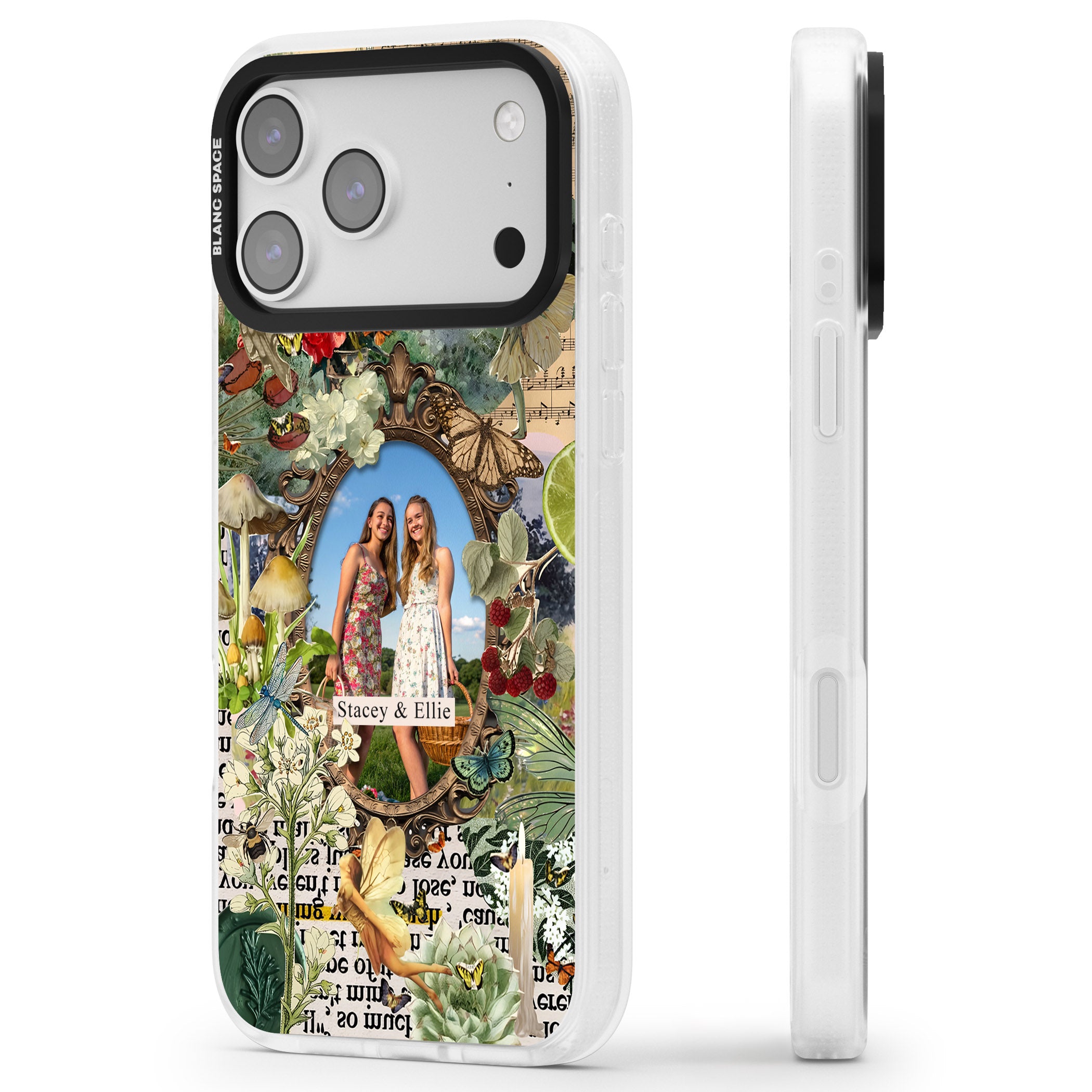 Personalised Cottage Garden Frame iPhone 17 Pro Impact Air Clear Phone Case Side Profile
