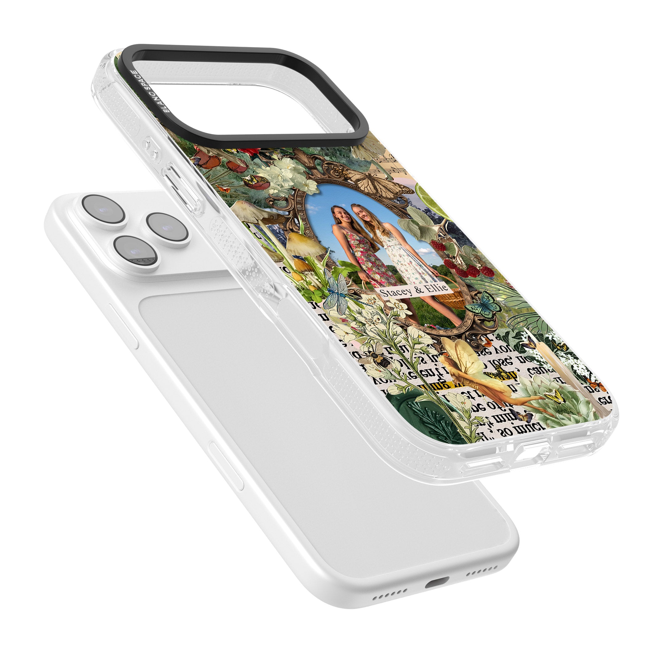 Personalised Cottage Garden Frame iPhone 17 Pro Impact Air Clear Phone Case Colours