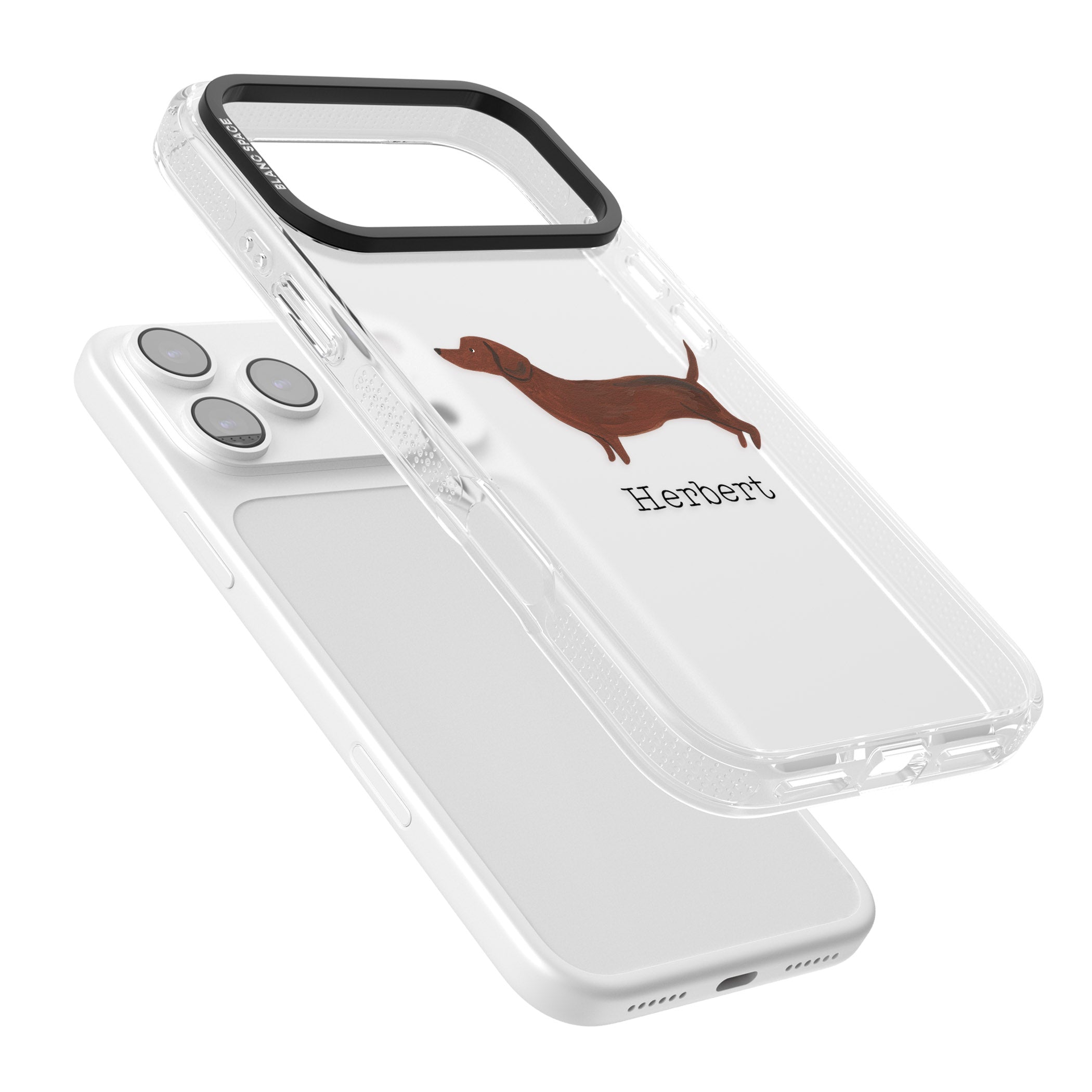 Personalised Sausage Dog iPhone 17 Pro Impact Air Clear Phone Case Colours