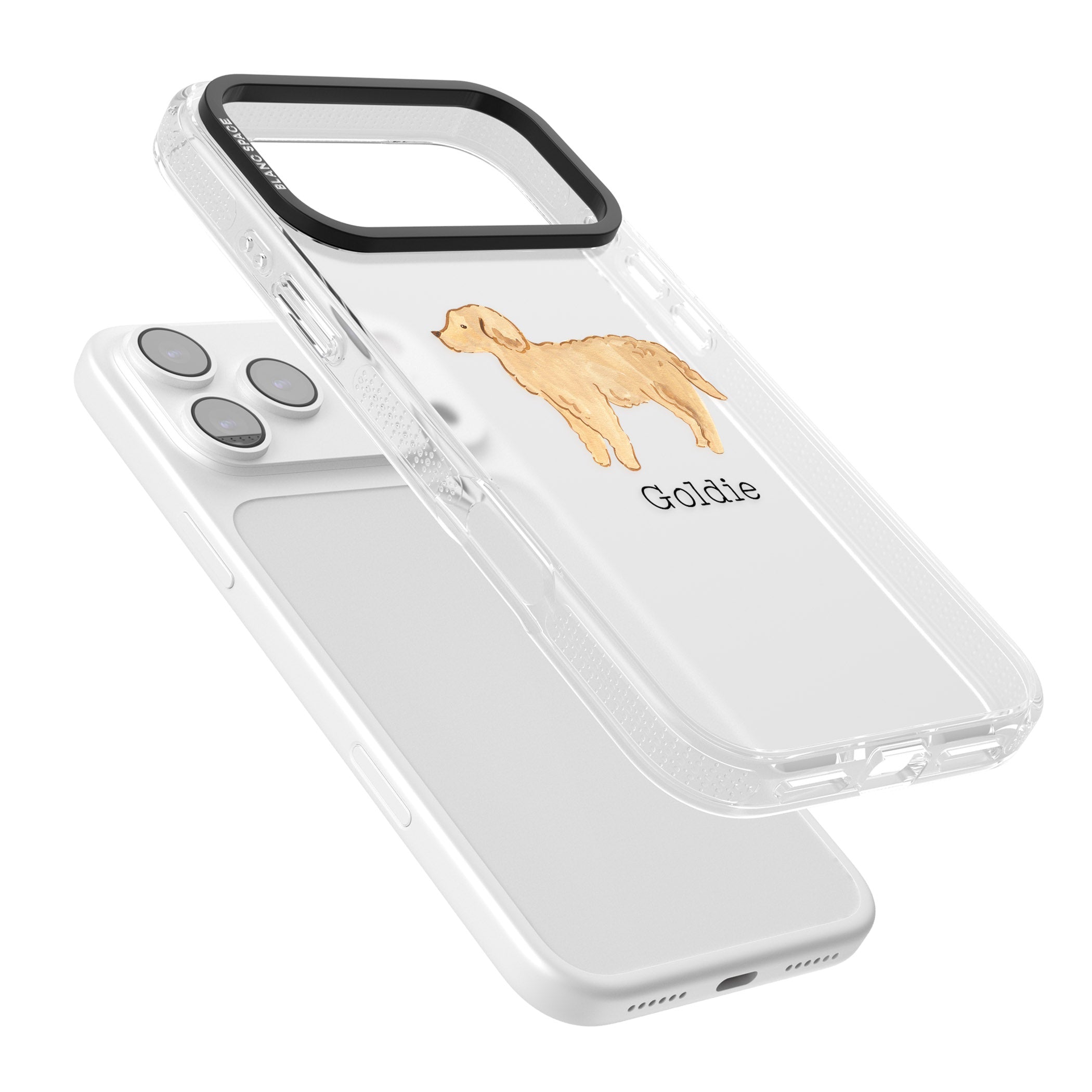 Personalised Goldendoodle iPhone 17 Pro Impact Air Clear Phone Case Colours