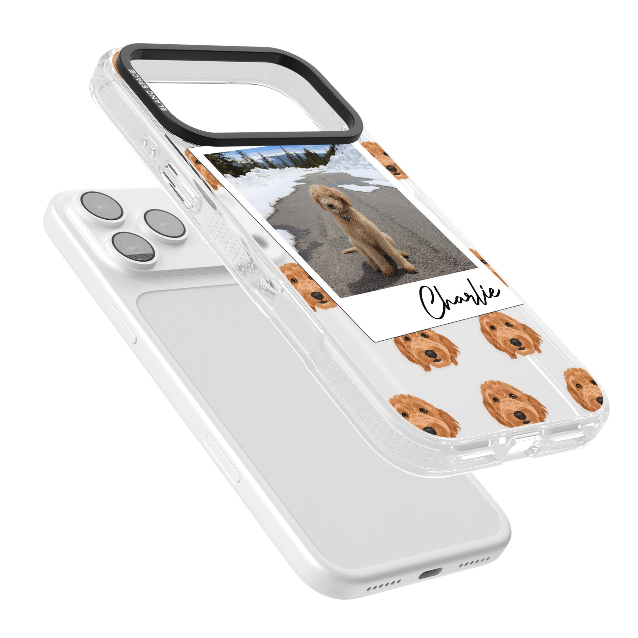 Personalised Golden Doodle Dog Photo iPhone 17 Pro Impact Air Clear Phone Case Colours