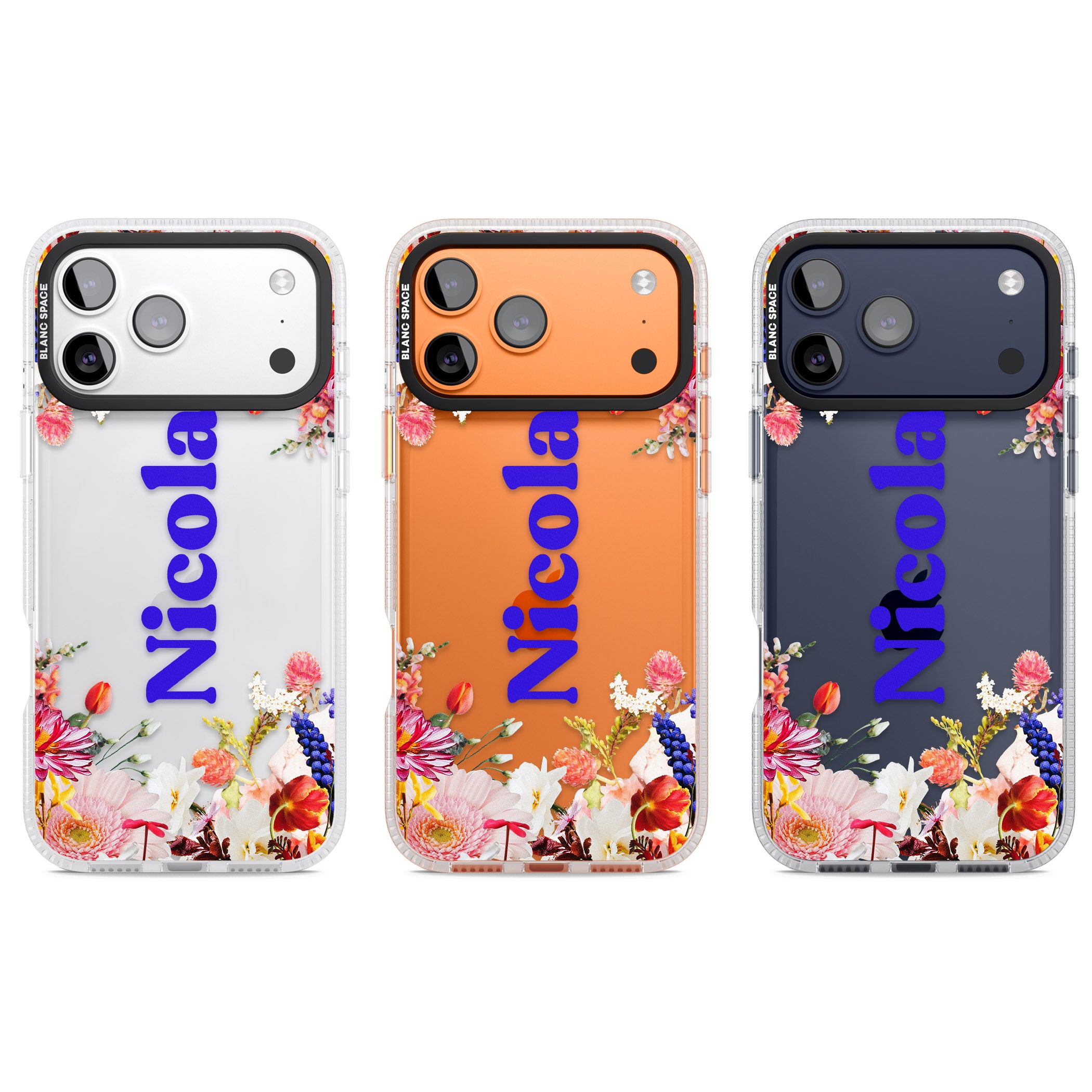 Personalised Floral Name iPhone 17 Pro Impact Air Clear Phone Case APT Impact Protection