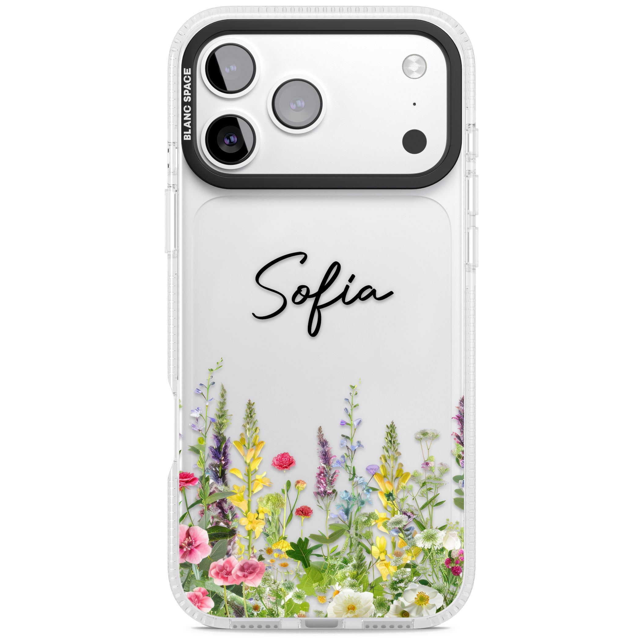 Personalised Garden Wildfowers iPhone 17 Pro Impact Air Clear Phone Case