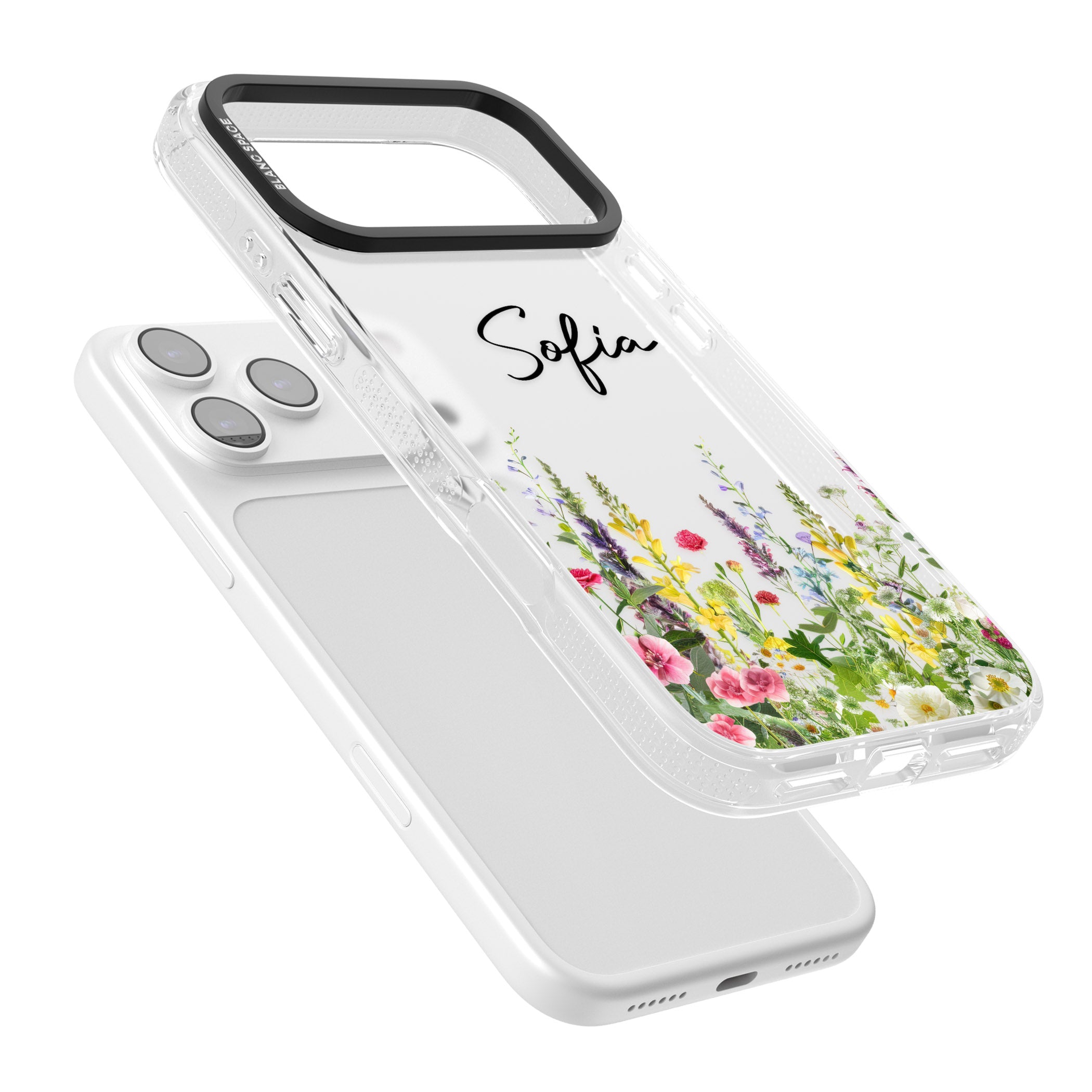 Personalised Garden Wildfowers iPhone 17 Pro Impact Air Clear Phone Case Colours