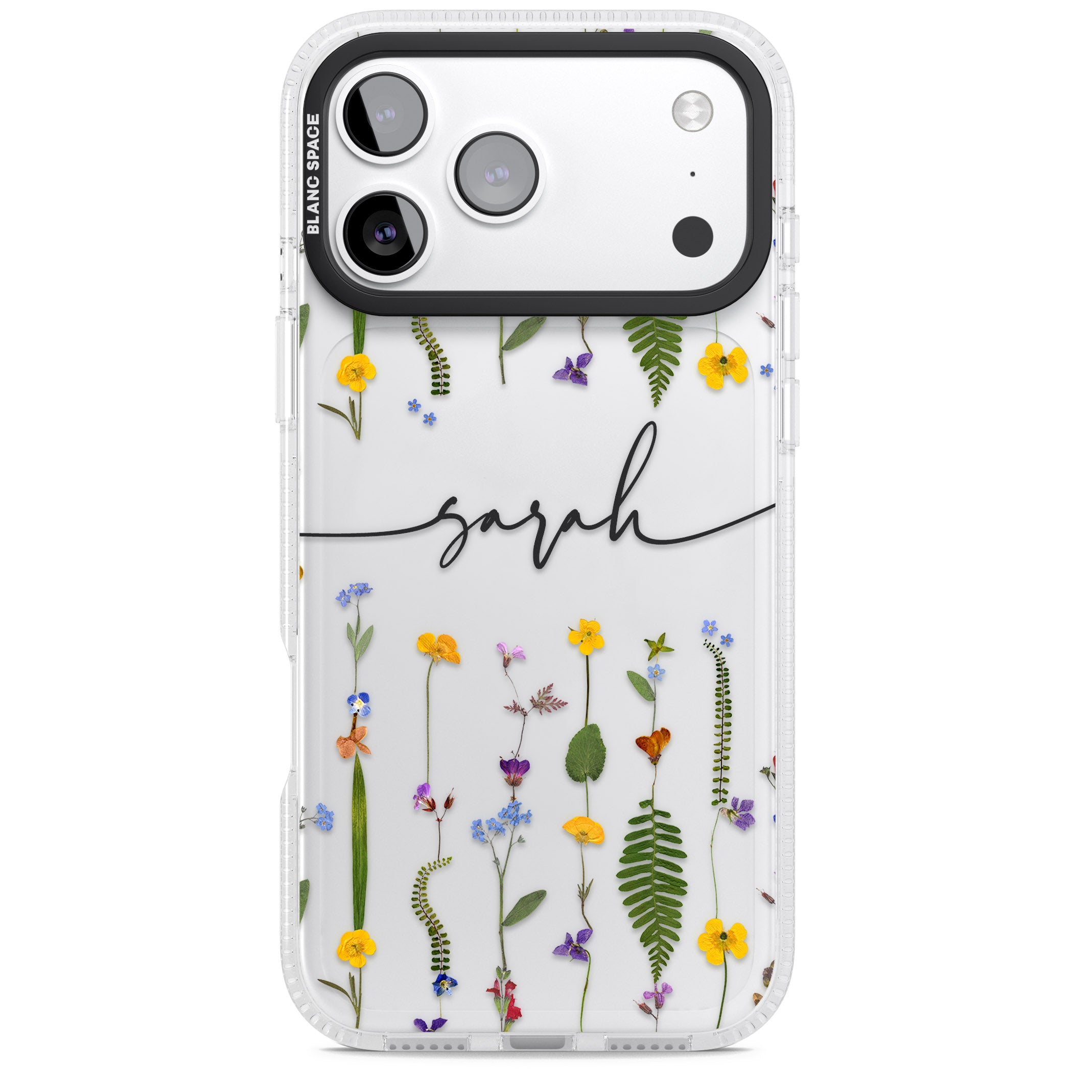Personalised Wildflower Chain iPhone 17 Pro Impact Air Clear Phone Case