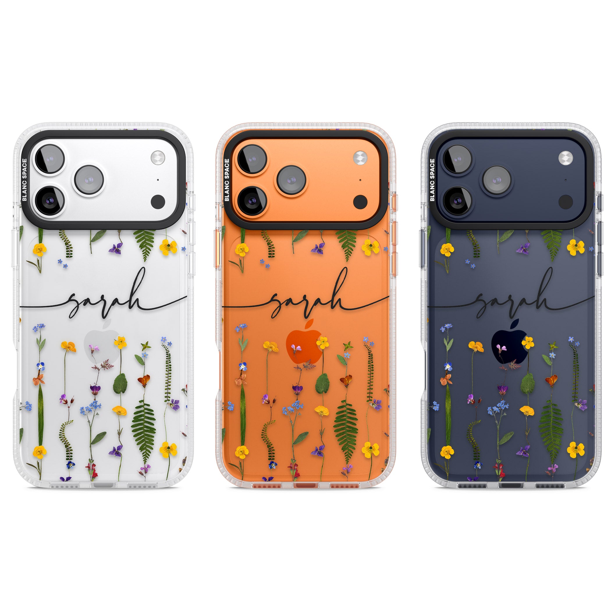 Personalised Wildflower Chain iPhone 17 Pro Impact Air Clear Phone Case APT Impact Protection