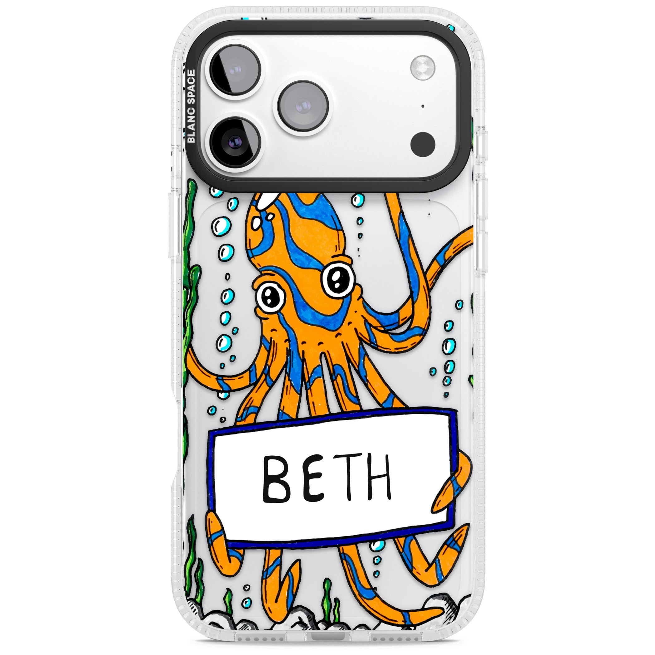 Personalised Octo iPhone 17 Pro Impact Air Clear Phone Case