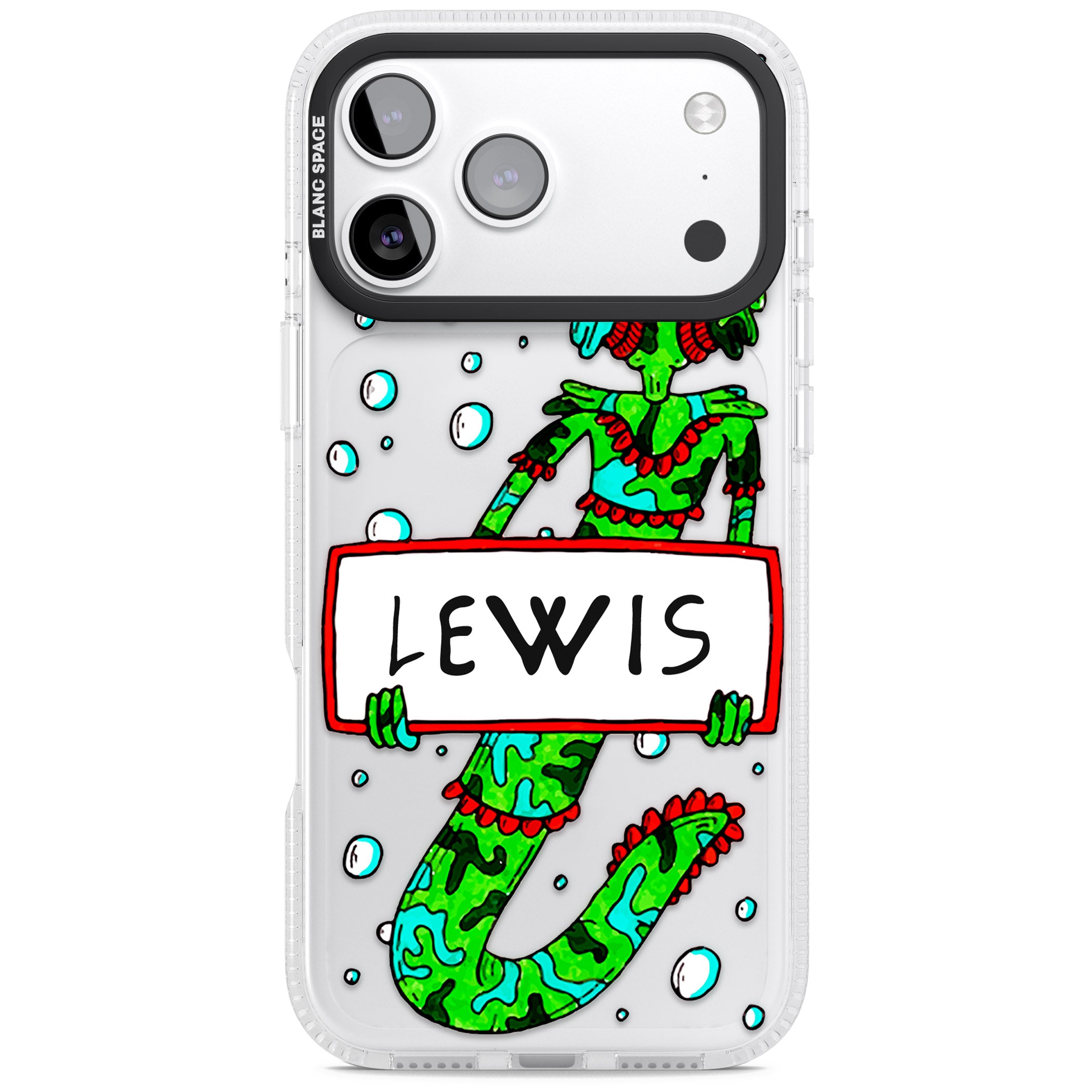 Personalised Fish Boy iPhone 17 Pro Impact Air Clear Phone Case