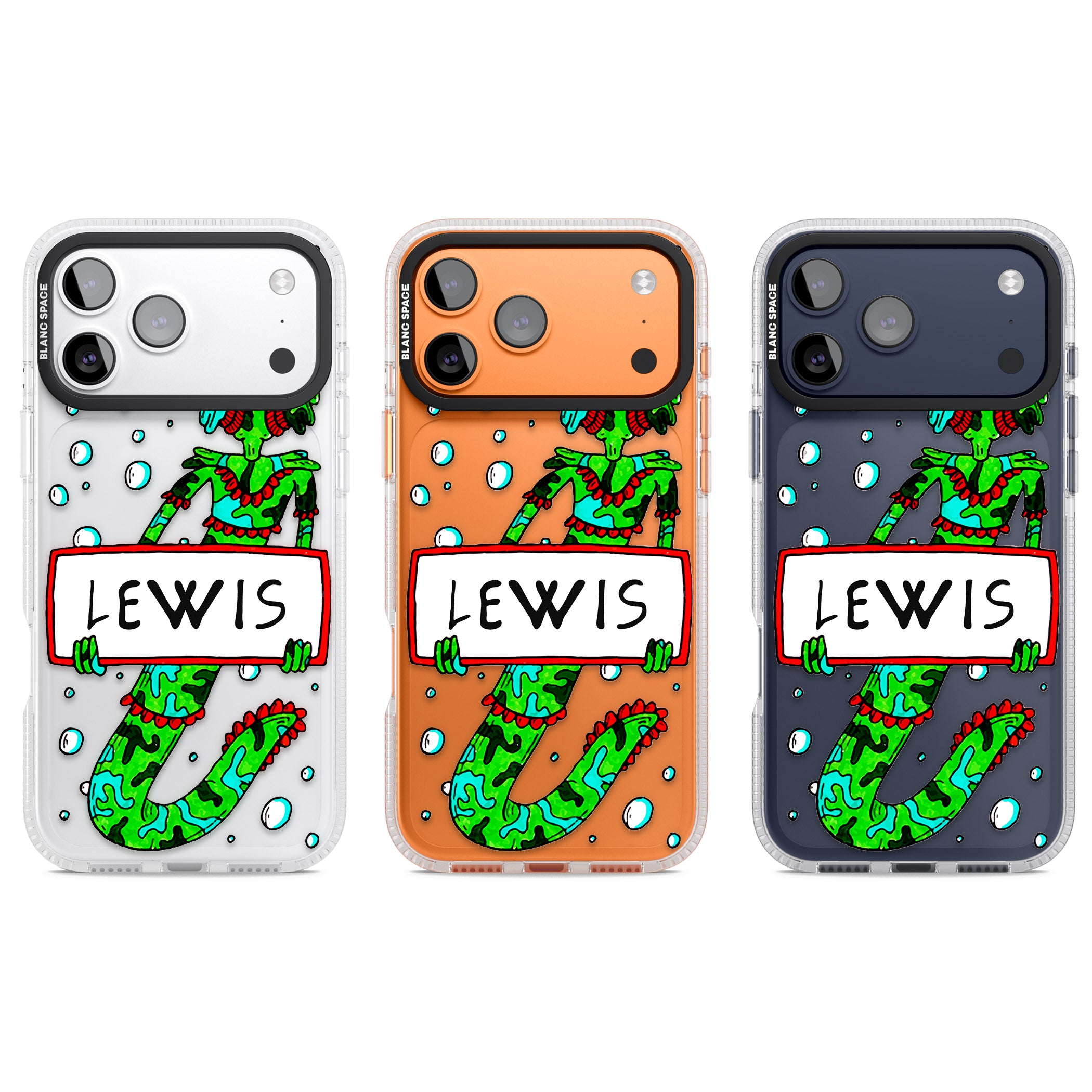 Personalised Fish Boy iPhone 17 Pro Impact Air Clear Phone Case APT Impact Protection