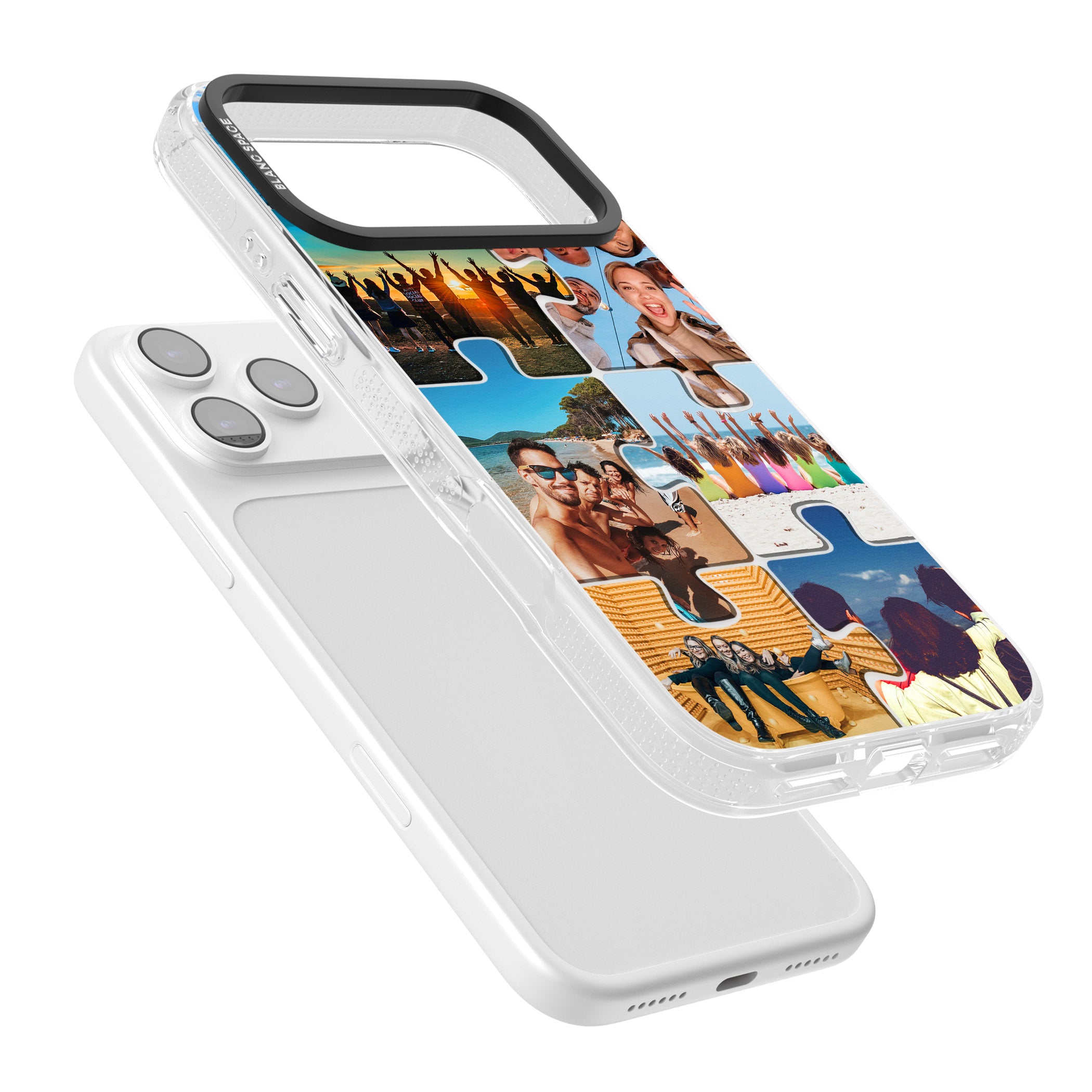 Personalised Jigsaw Photo Grid iPhone 17 Pro Impact Air Clear Phone Case Colours