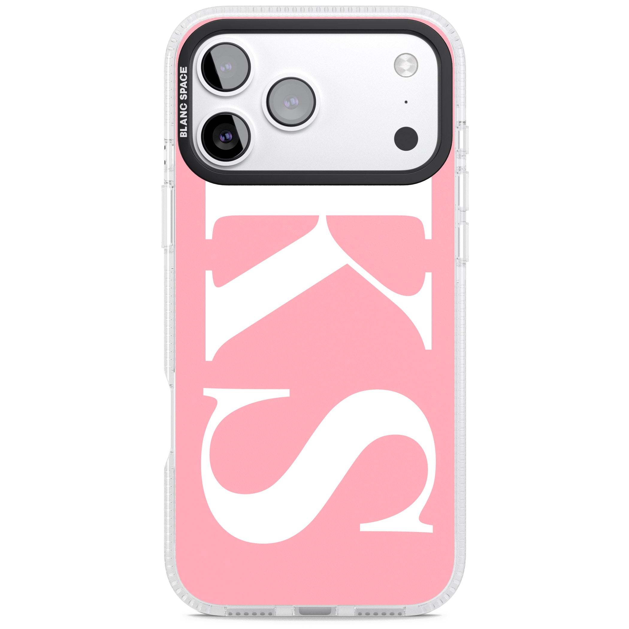 Personalised White & Pink Letters iPhone 17 Pro Impact Air Clear Phone Case