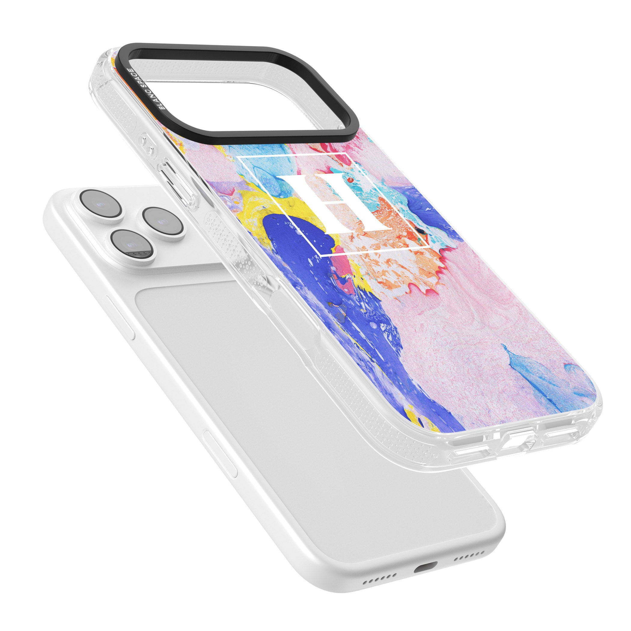 Personalised Pastel Marble Mix iPhone 17 Pro Impact Air Clear Phone Case Colours