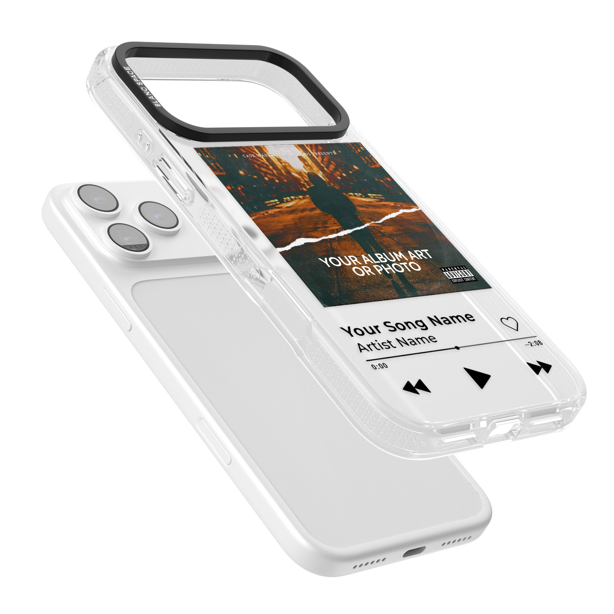 Personalised Album Art iPhone 17 Pro Impact Air Clear Phone Case Colours