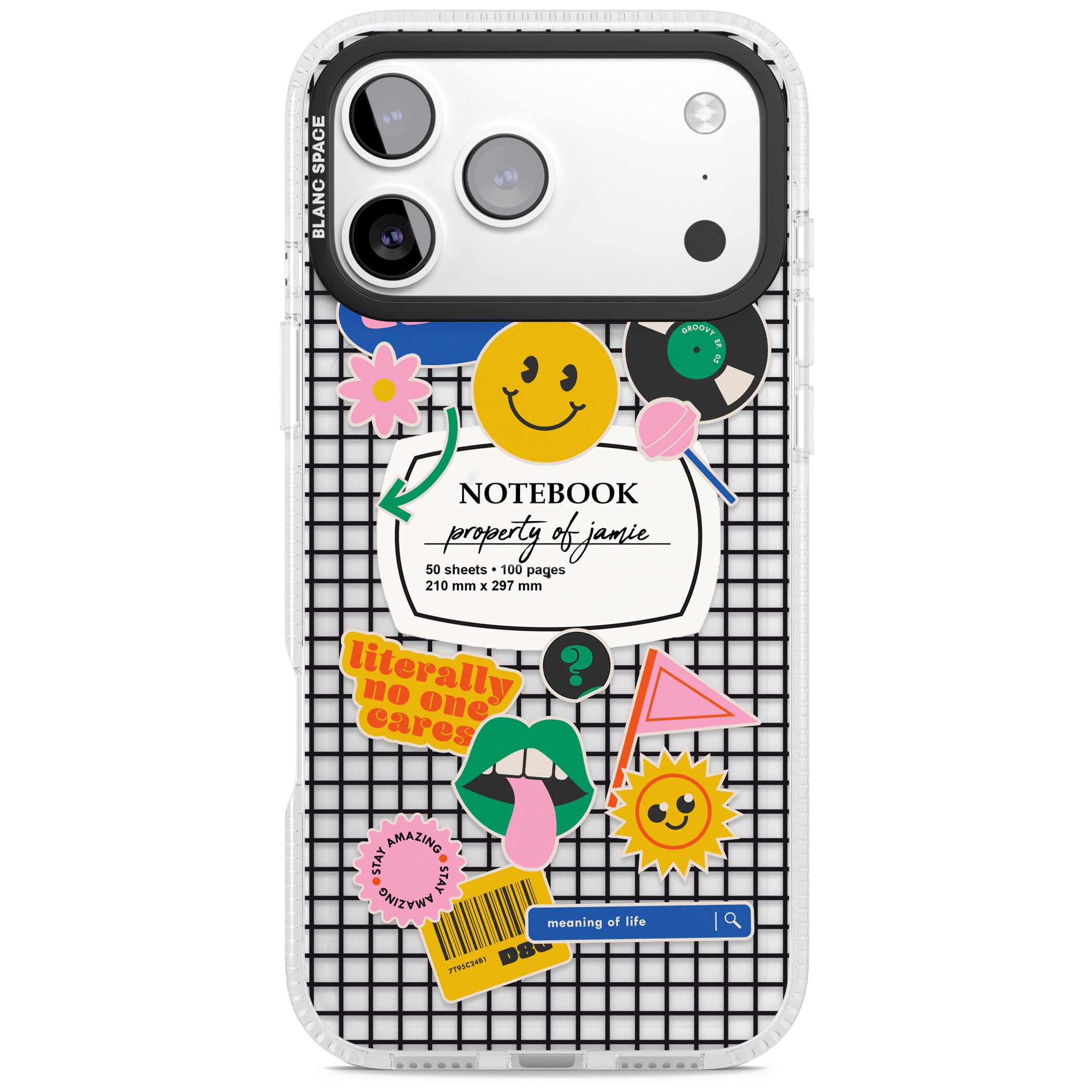 Personalised Sticker Mix Grid iPhone 17 Pro Impact Air Clear Phone Case