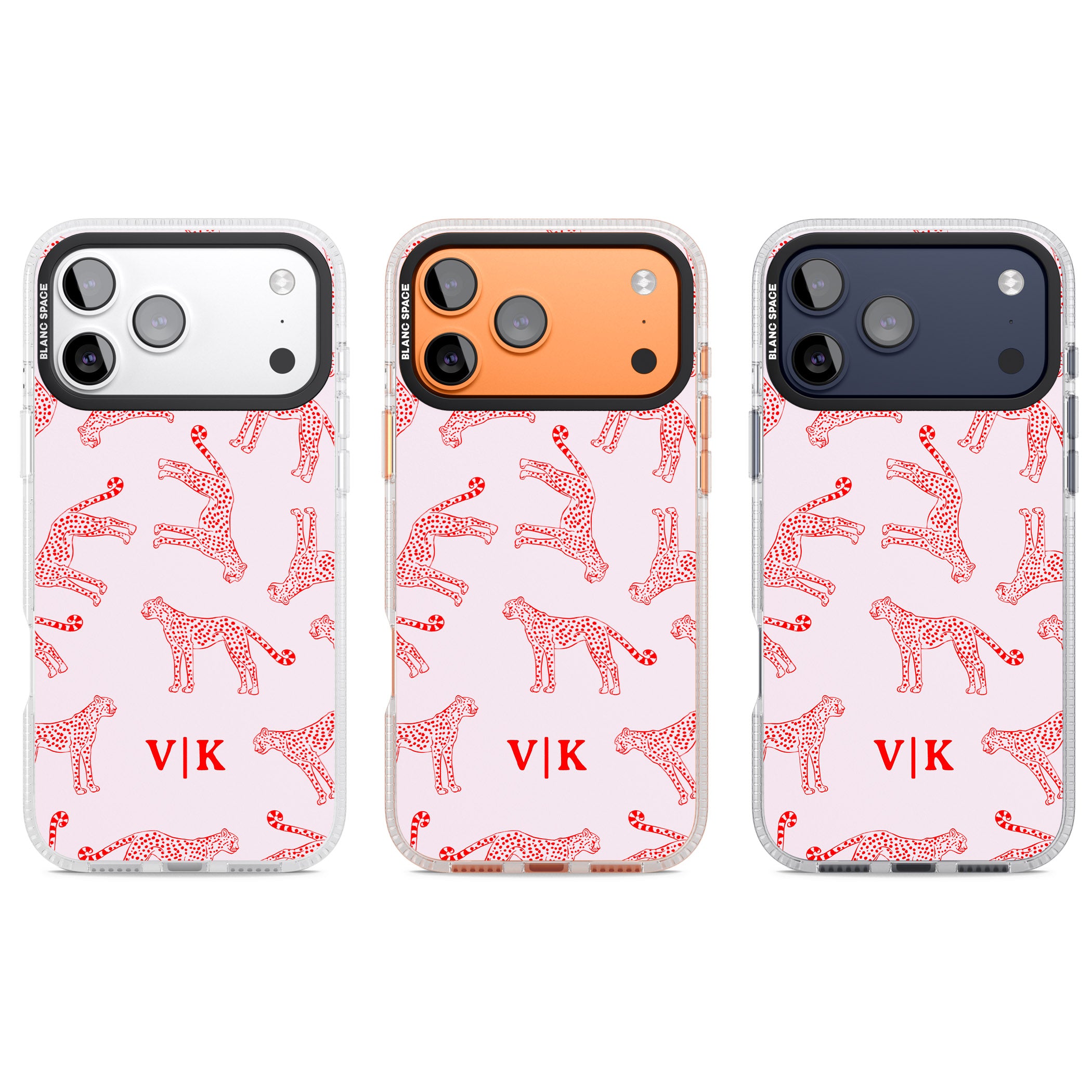 Personalised Red & Pink Cheetah iPhone 17 Pro Impact Air Clear Phone Case APT Impact Protection