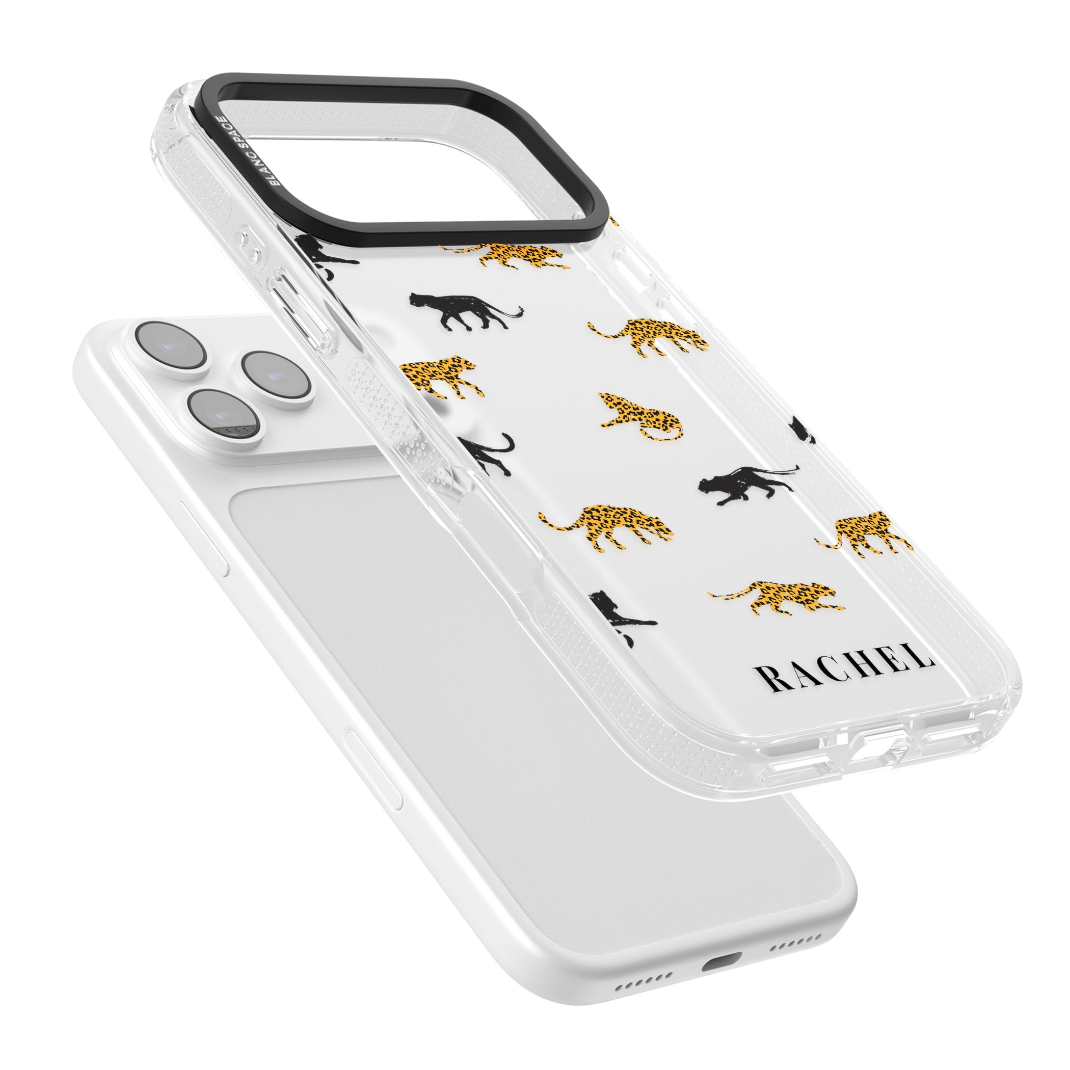 Personalised Jaguar Pattern iPhone 17 Pro Impact Air Clear Phone Case Colours