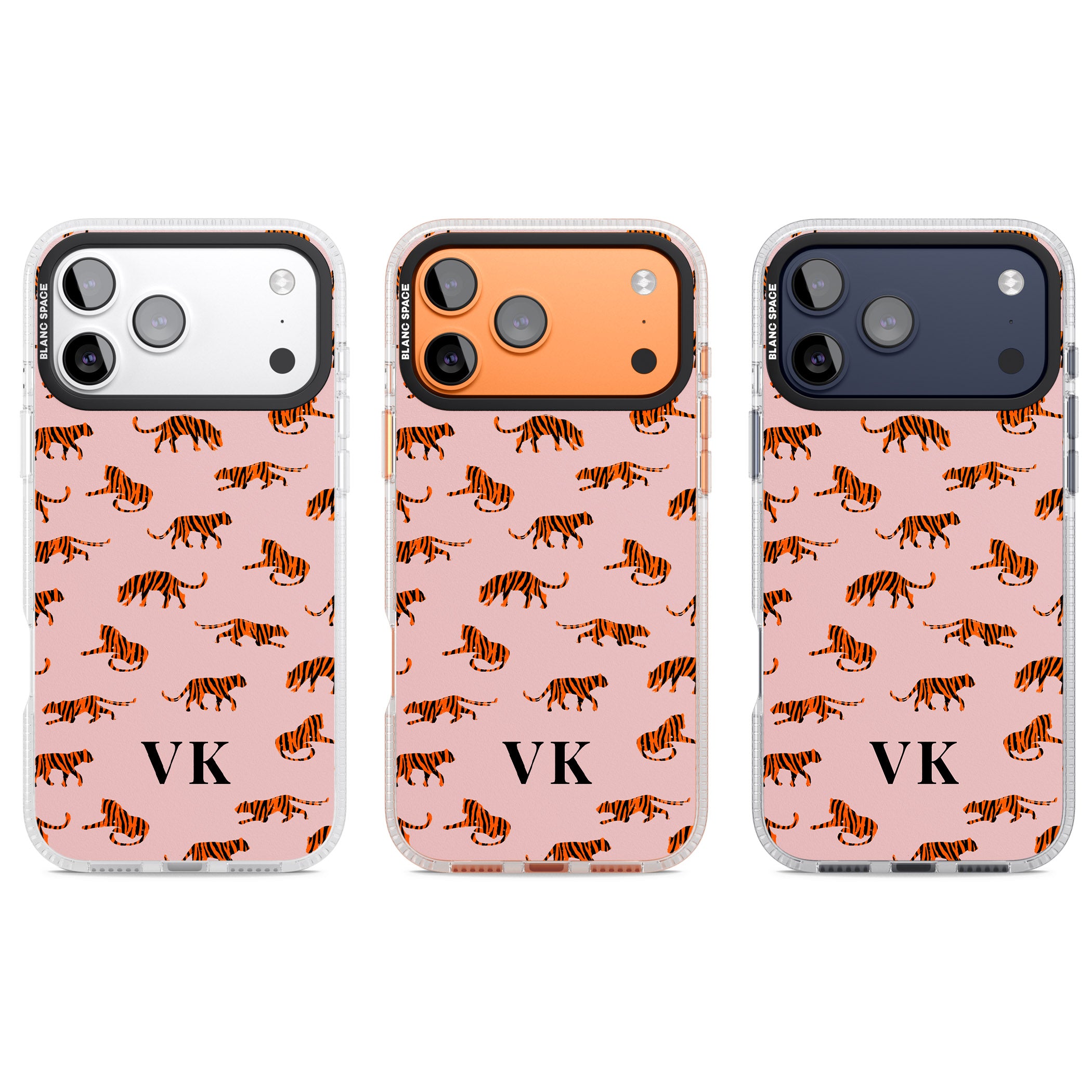 Personalised Pink Safari Tiger Pattern iPhone 17 Pro Impact Air Clear Phone Case APT Impact Protection