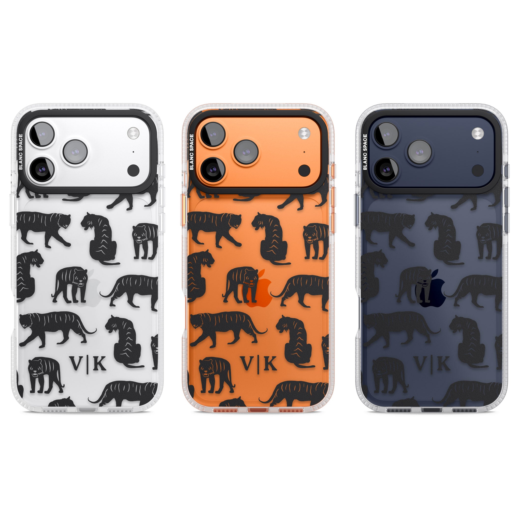 Personalised Tiger Silhouettes iPhone 17 Pro Impact Air Clear Phone Case APT Impact Protection
