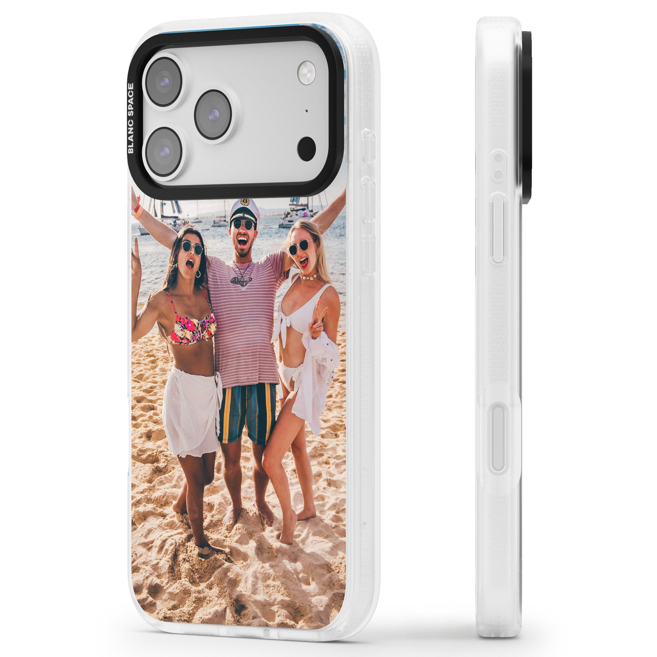 Personalised Photo iPhone 17 Pro Impact Air Clear Phone Case Side Profile
