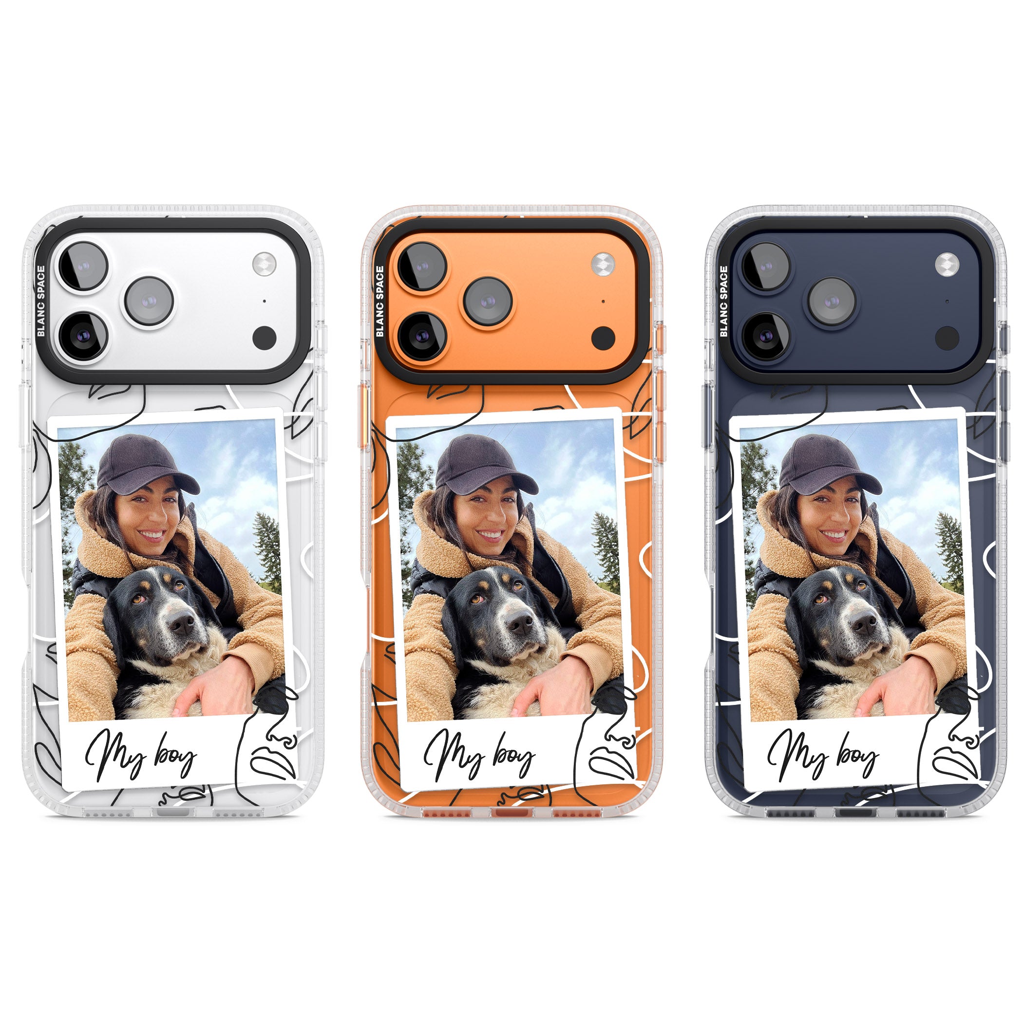 Personalised Abstract Faces Instant Photo iPhone 17 Pro Impact Air Clear Phone Case APT Impact Protection
