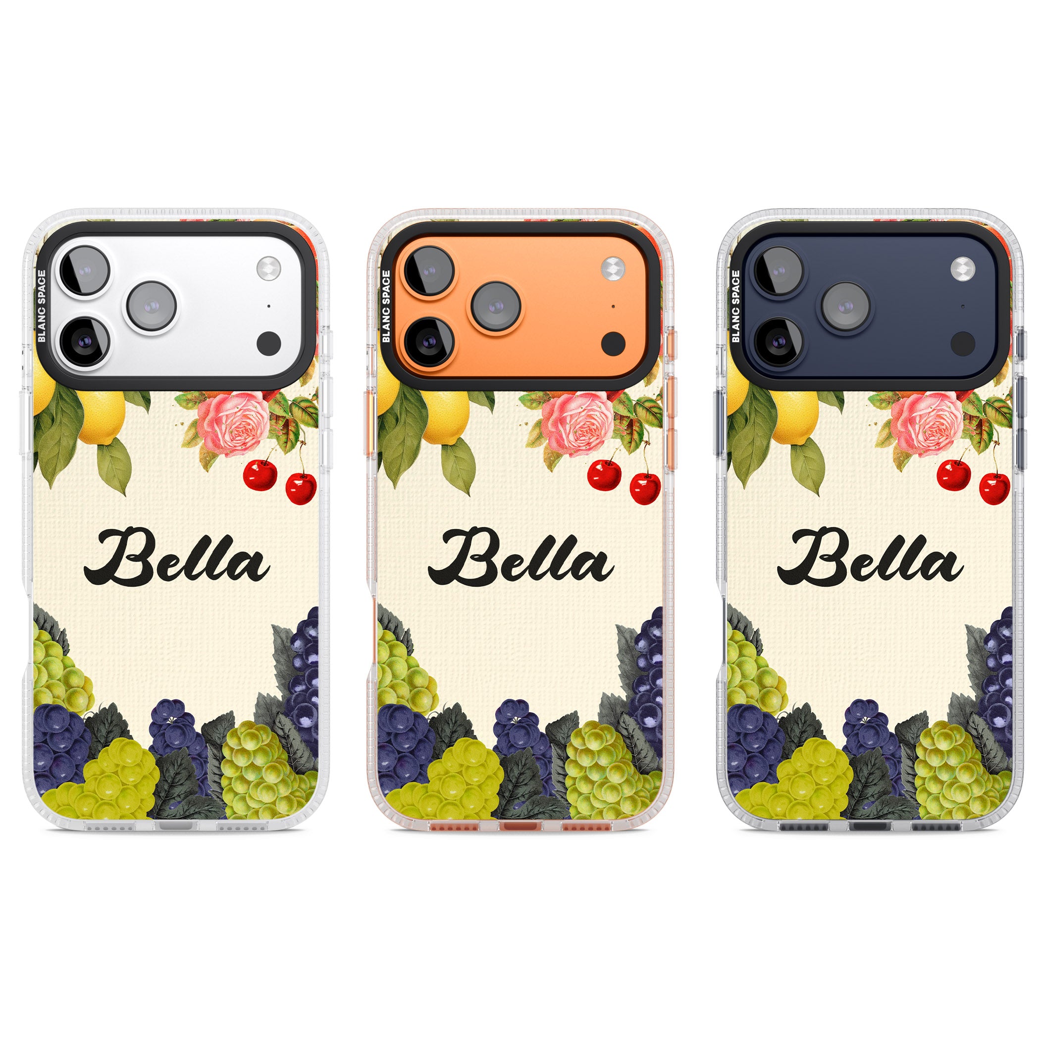 Personalised Vintage Fruits iPhone 17 Pro Impact Air Clear Phone Case APT Impact Protection