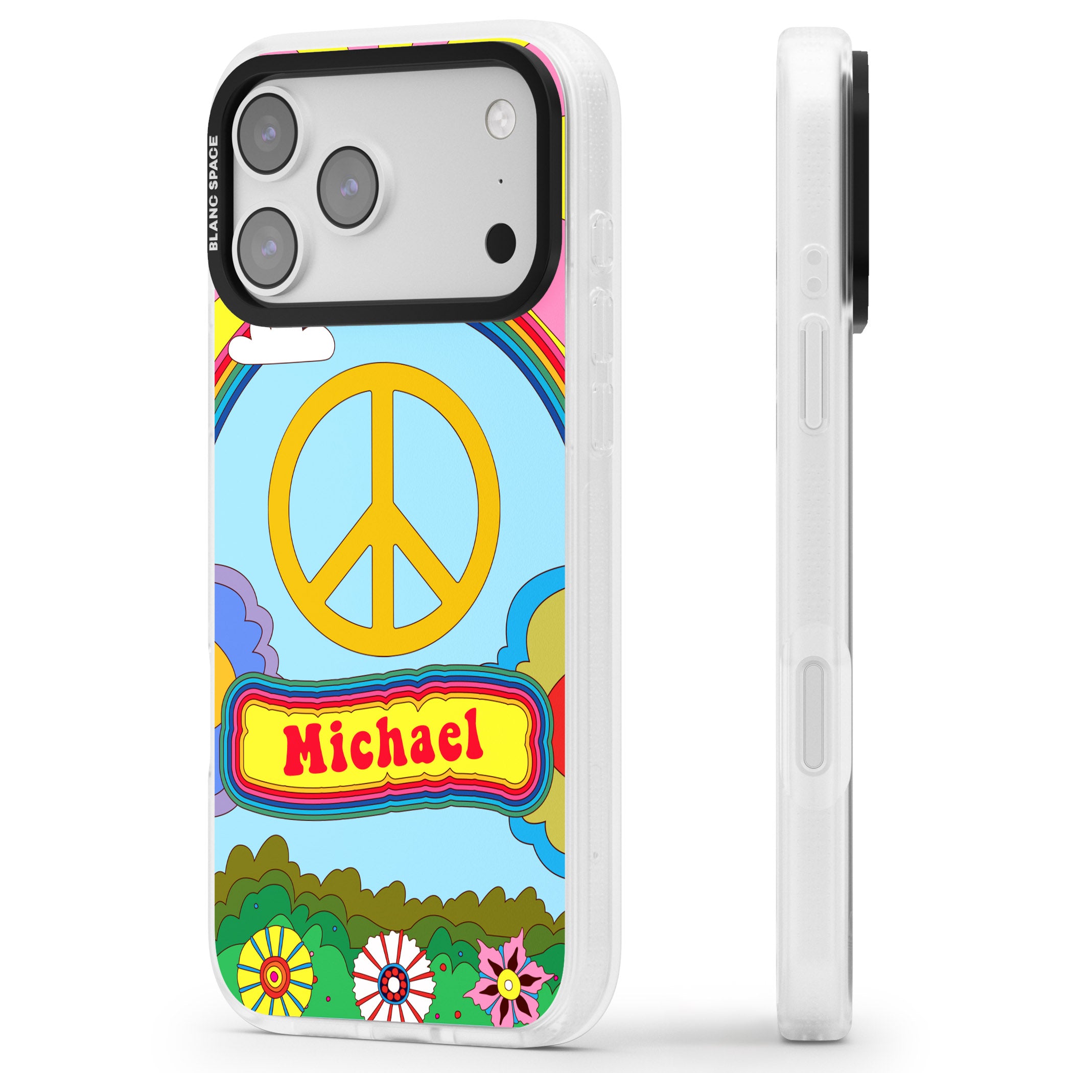 Personalised Happy Days iPhone 17 Pro Impact Air Clear Phone Case Side Profile