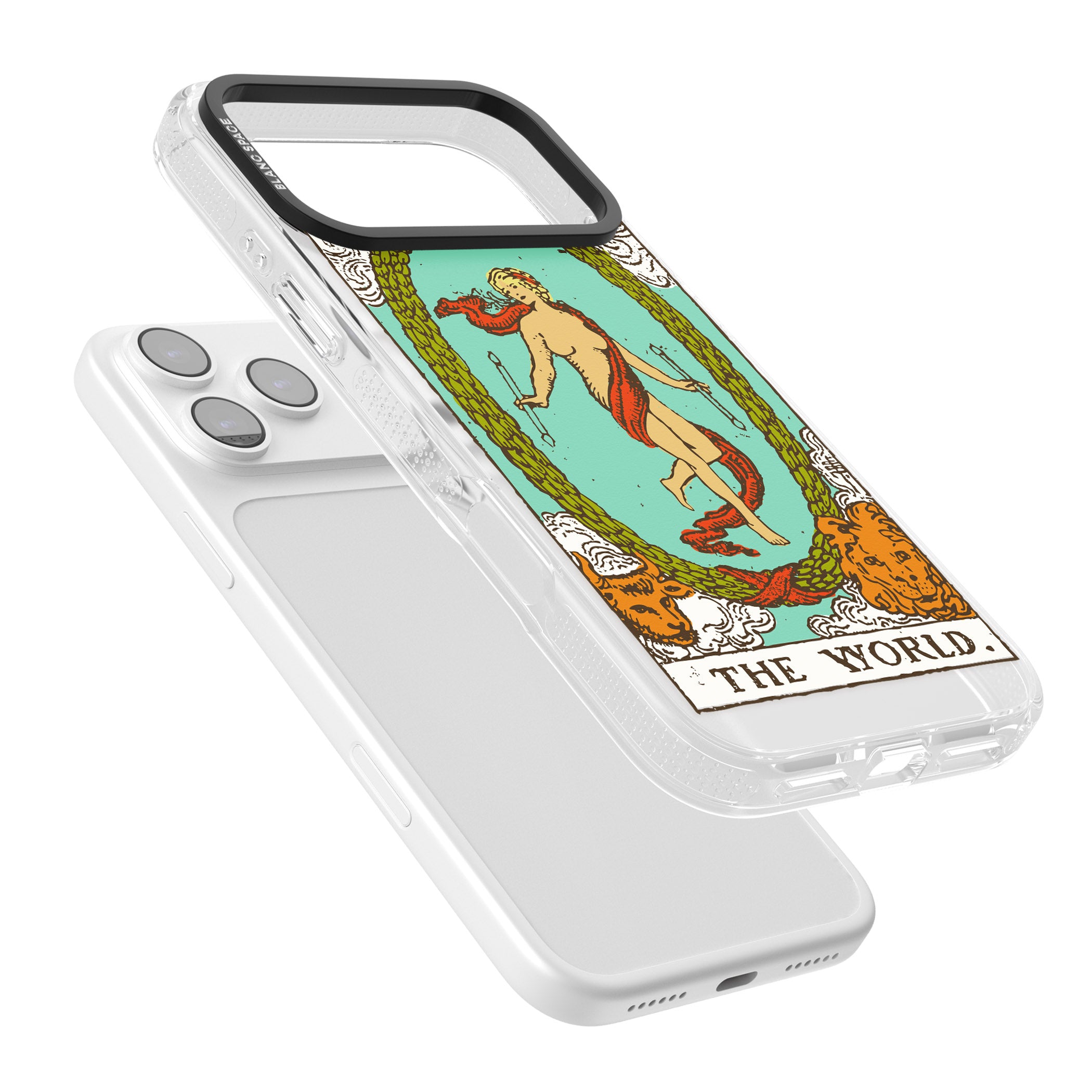 Personalised The World Tarot Card (Color) iPhone 17 Pro Impact Air Clear Phone Case Colours